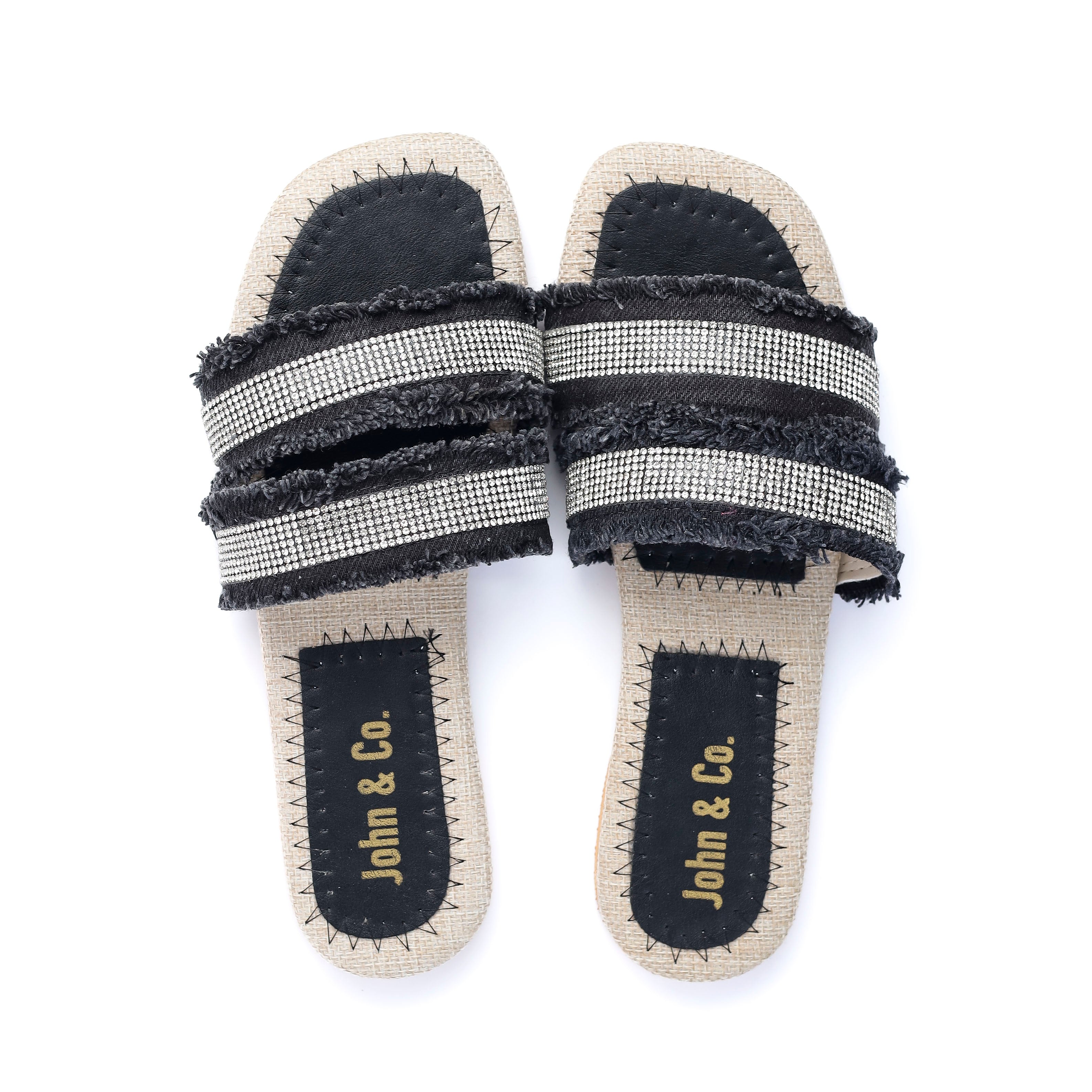 Glitter wave slipper Black