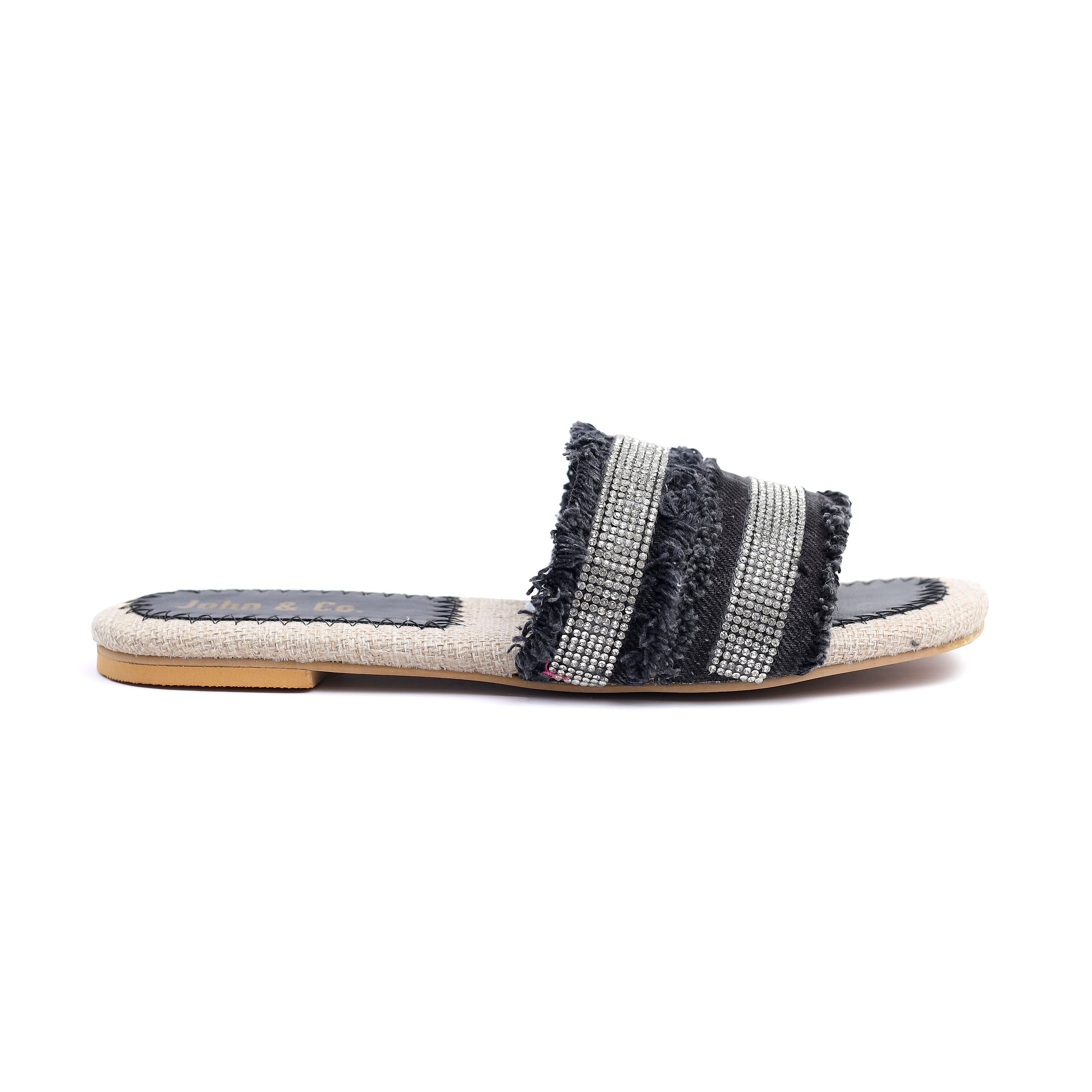 Glitter wave slipper Black