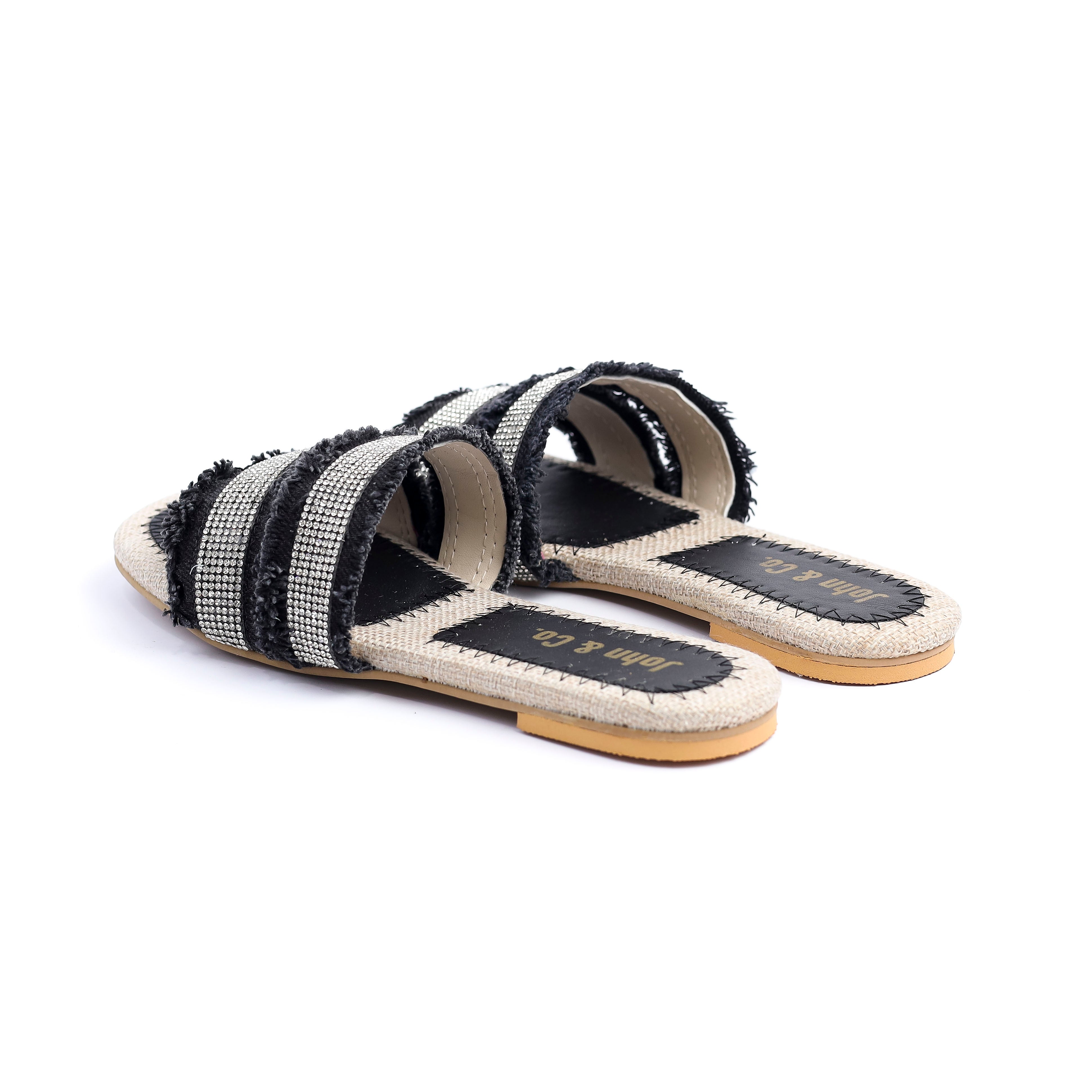 Glitter wave slipper Black