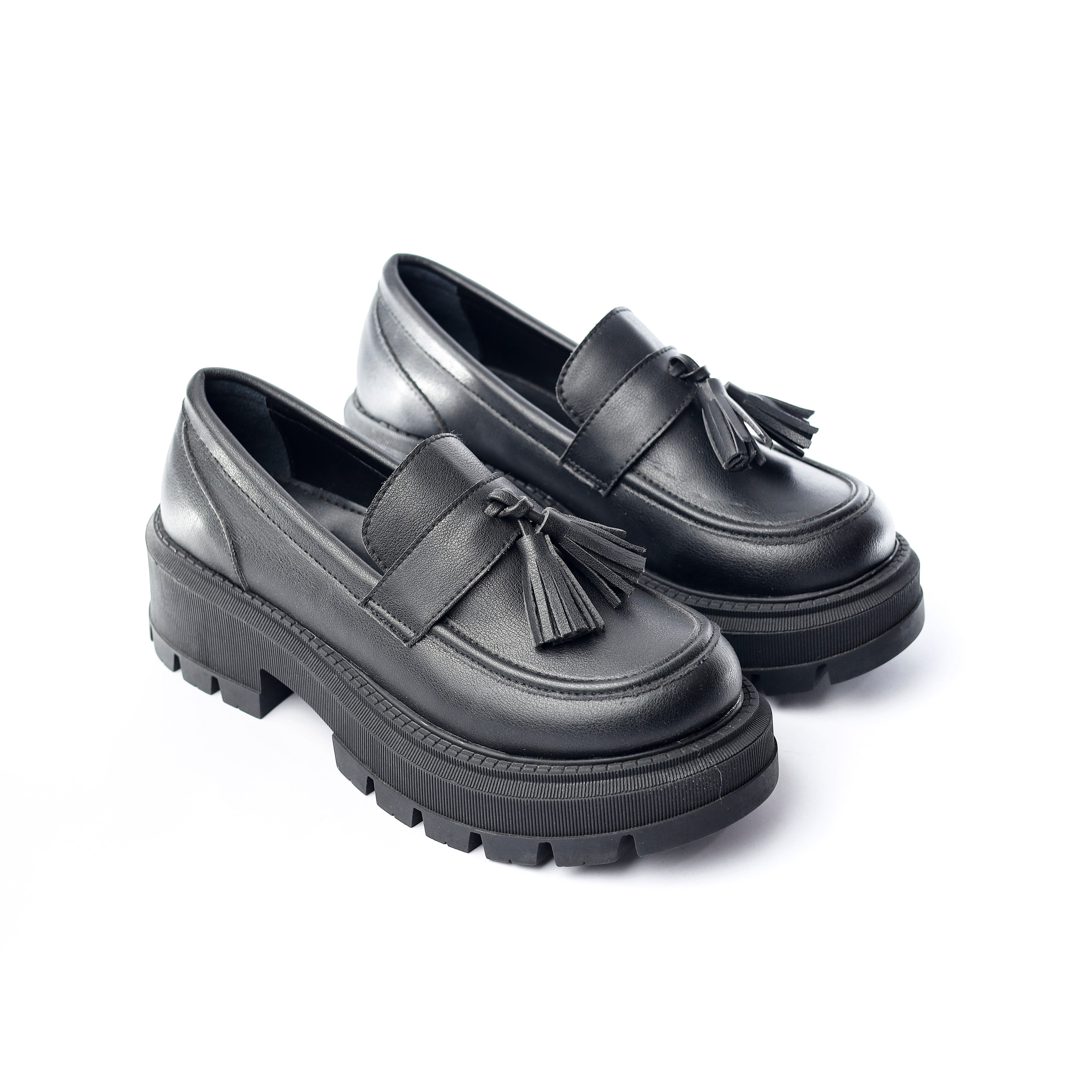 Ivory Tassel Loafers Black