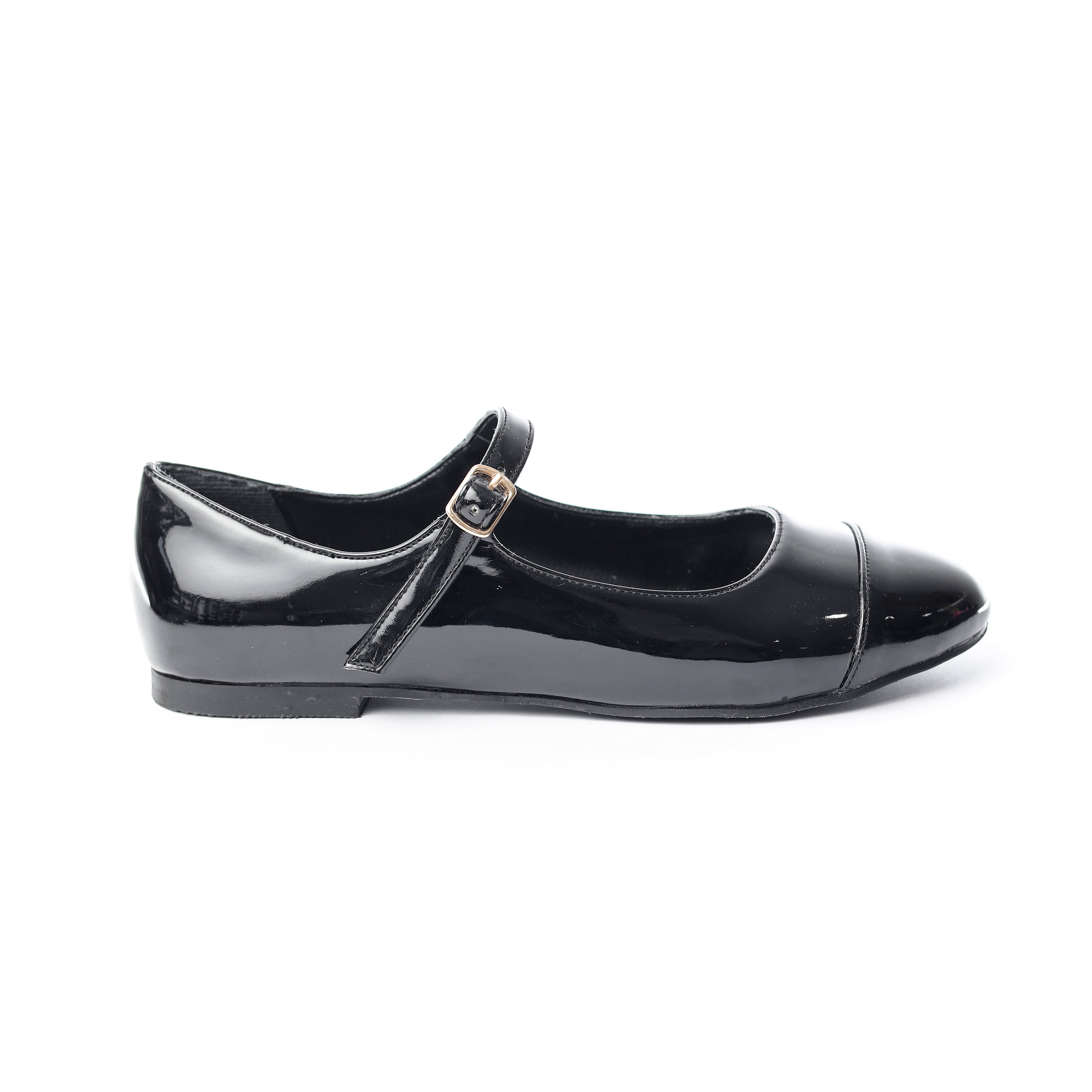 Two-Tone Mary Jane Flats Black