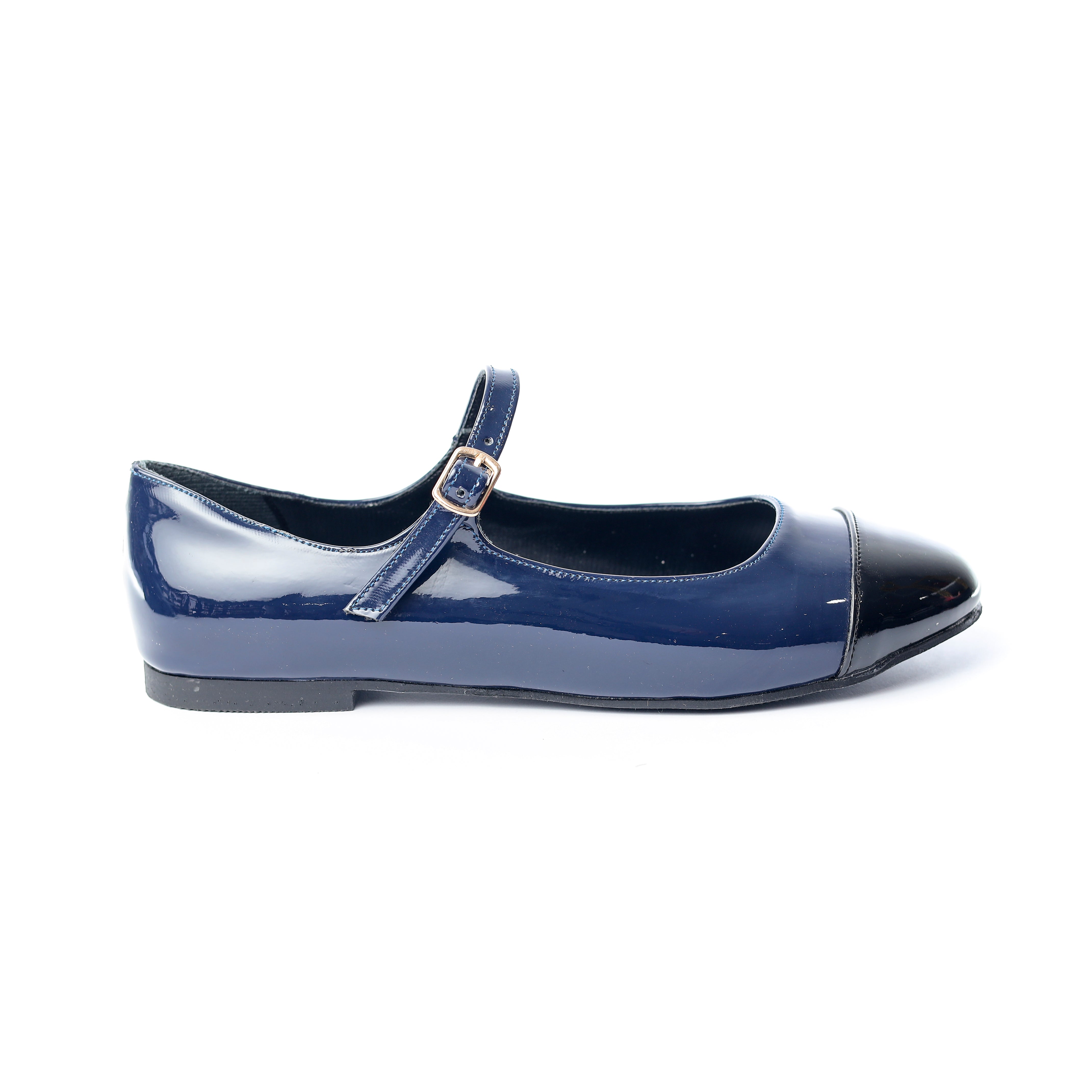 Two-Tone Mary Jane Flats Navy