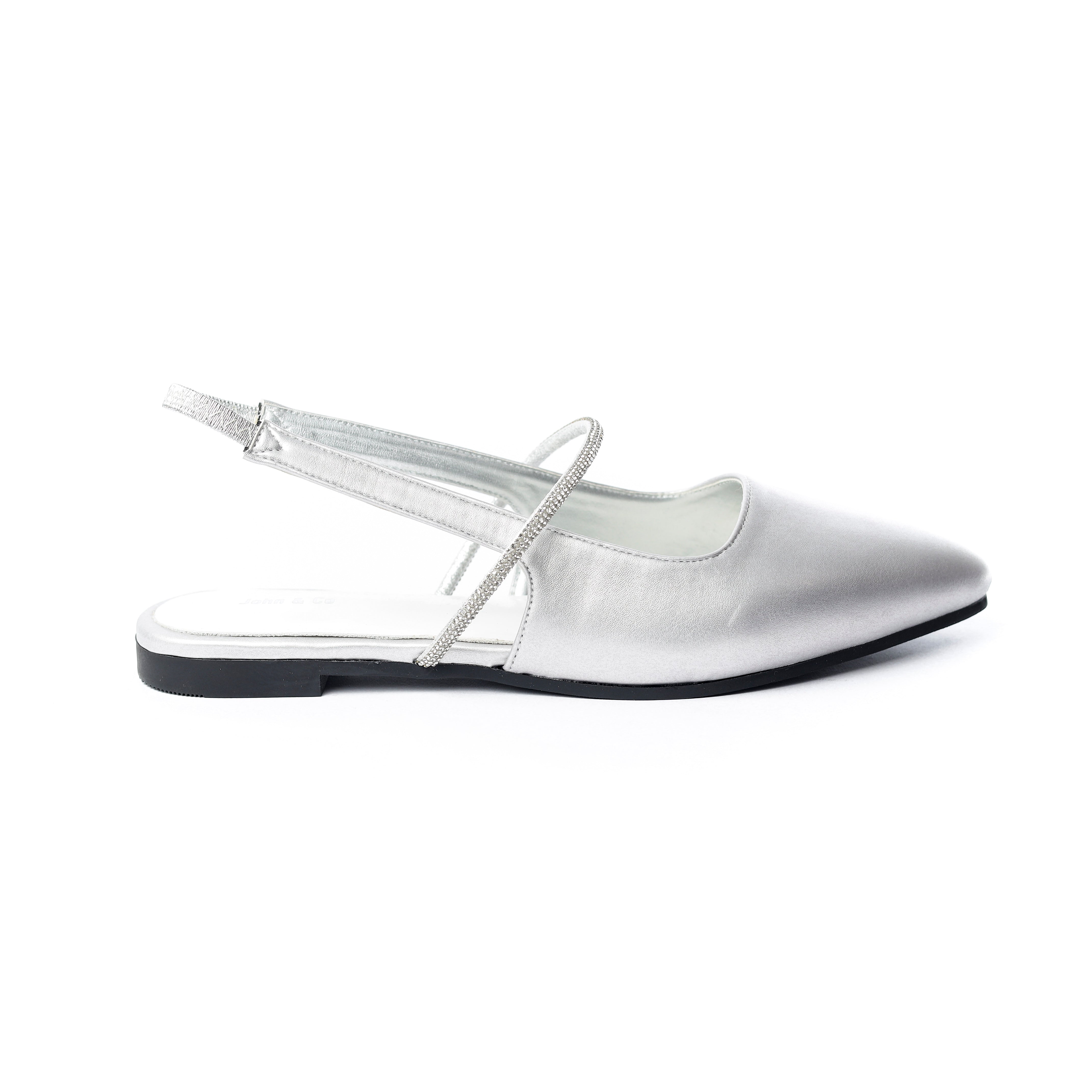Noir Luxe Flats Silver