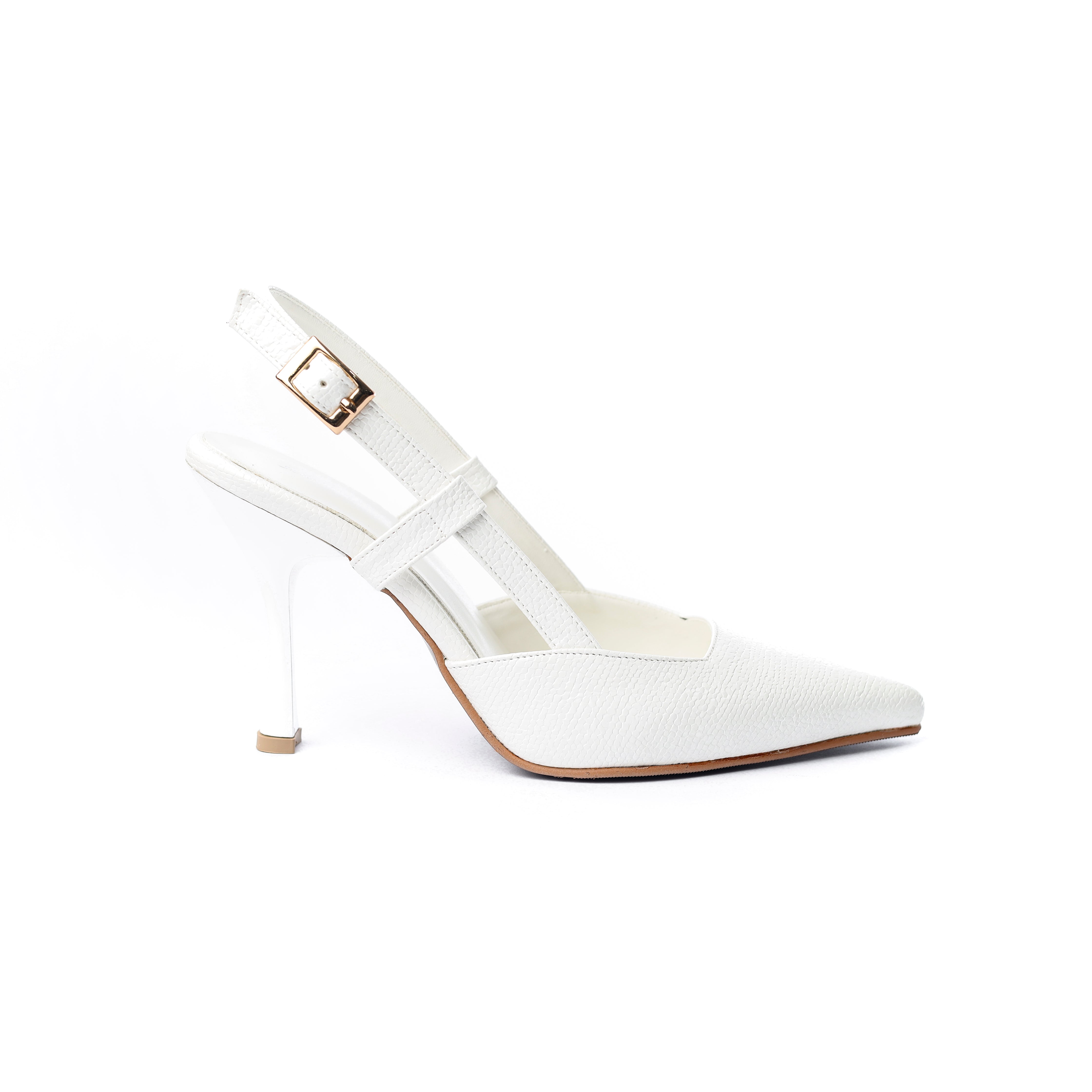 Textured Slingback Pumps Soft white