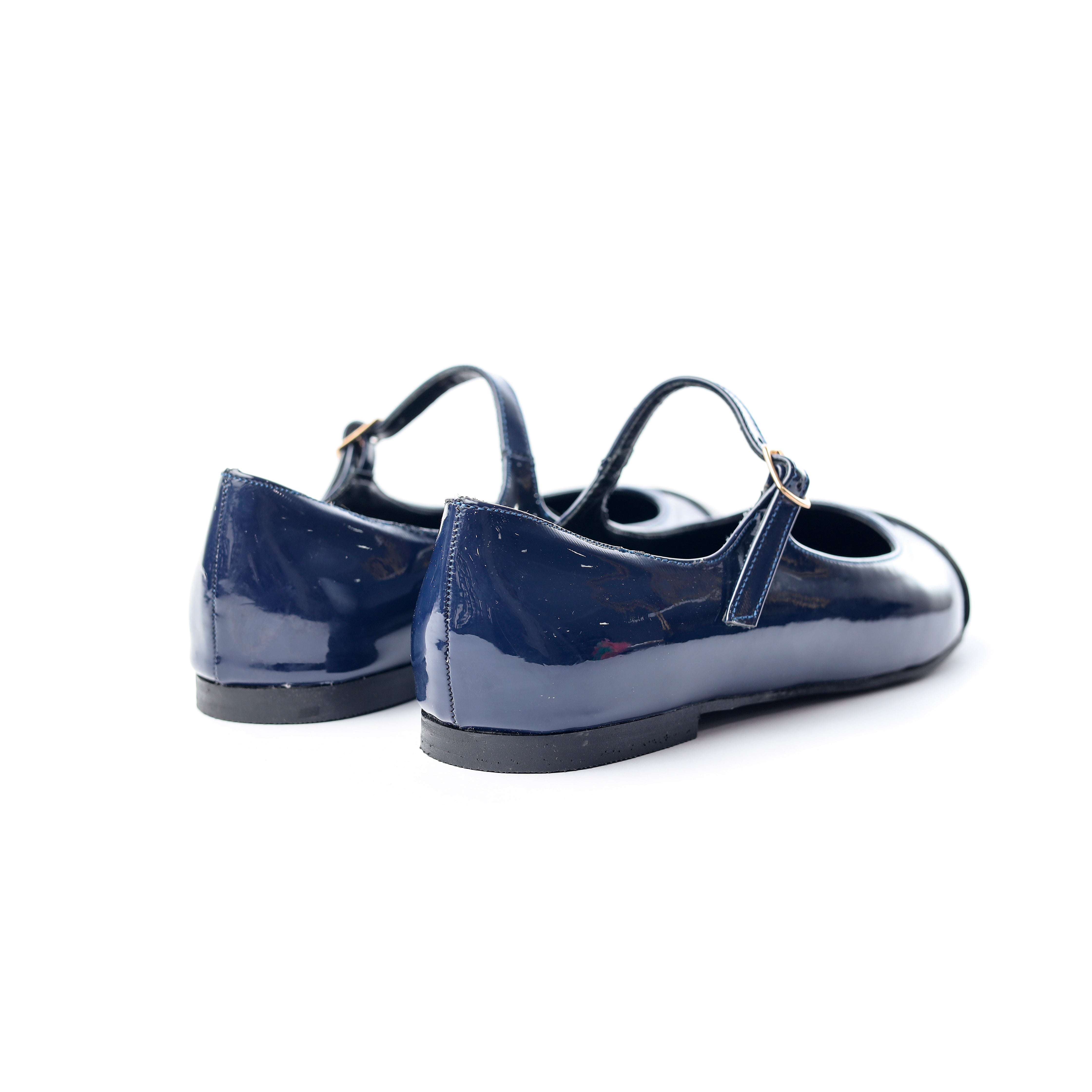 Two-Tone Mary Jane Flats Navy