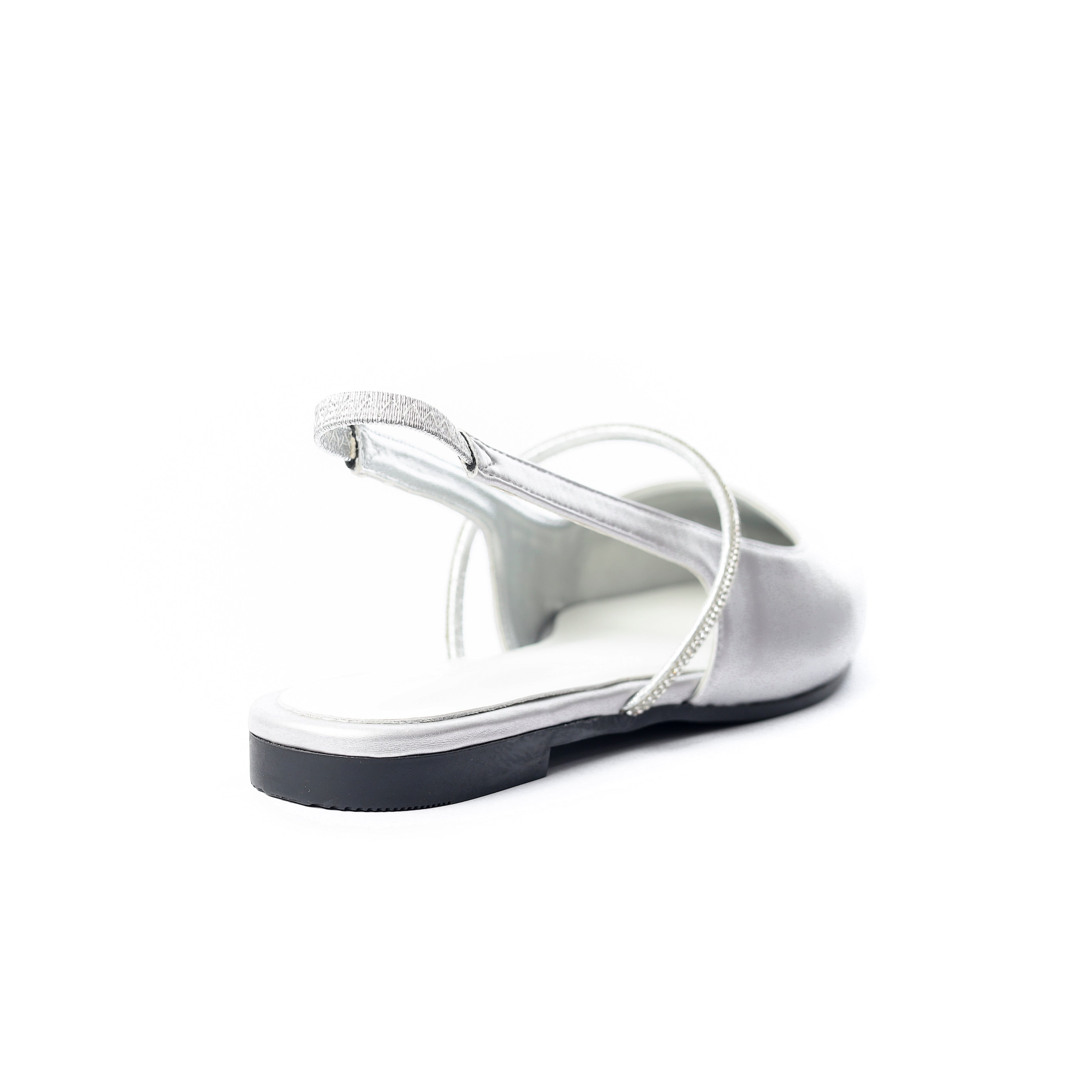 Noir Luxe Flats Silver