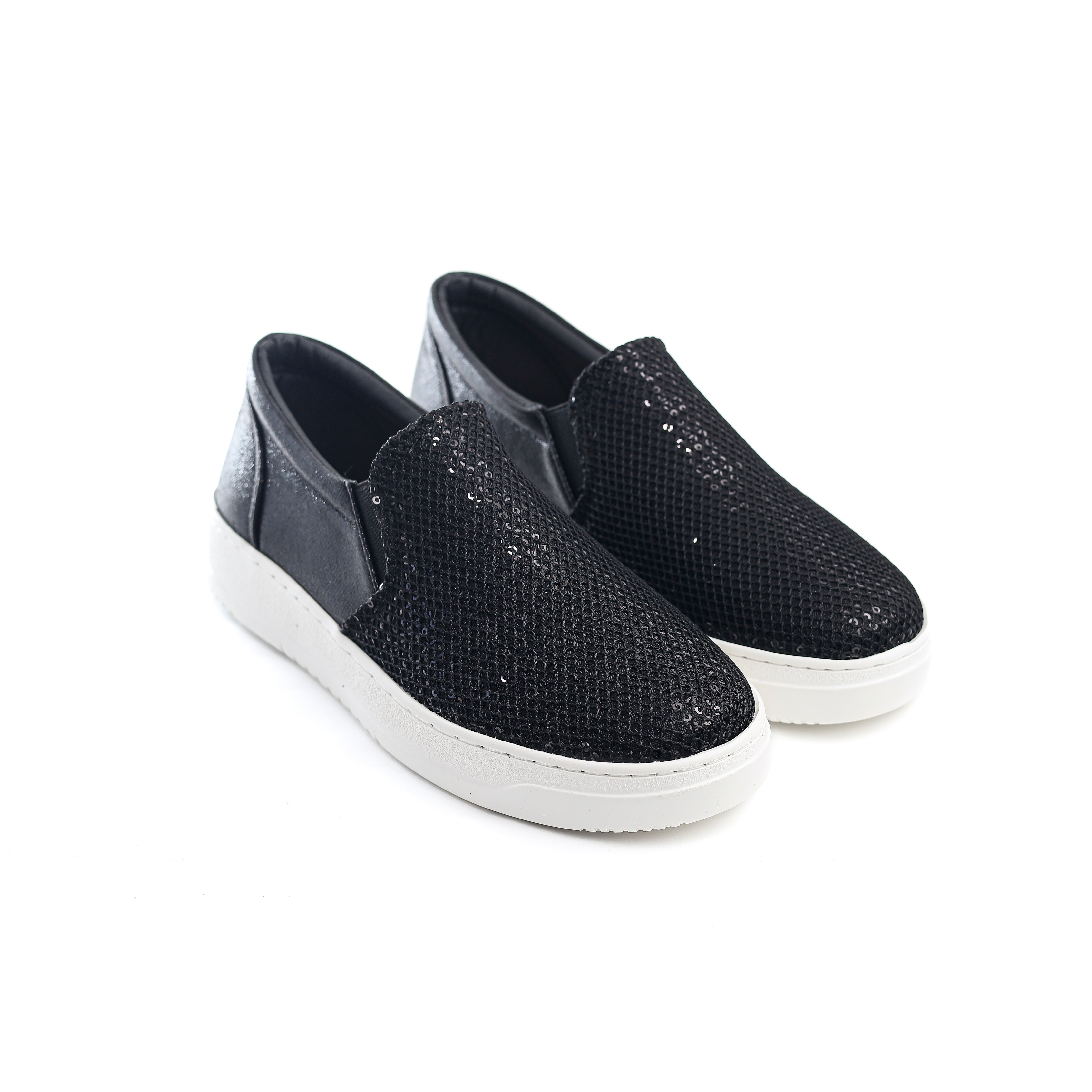 Glittery Luxe Casual Sneakers BLACK