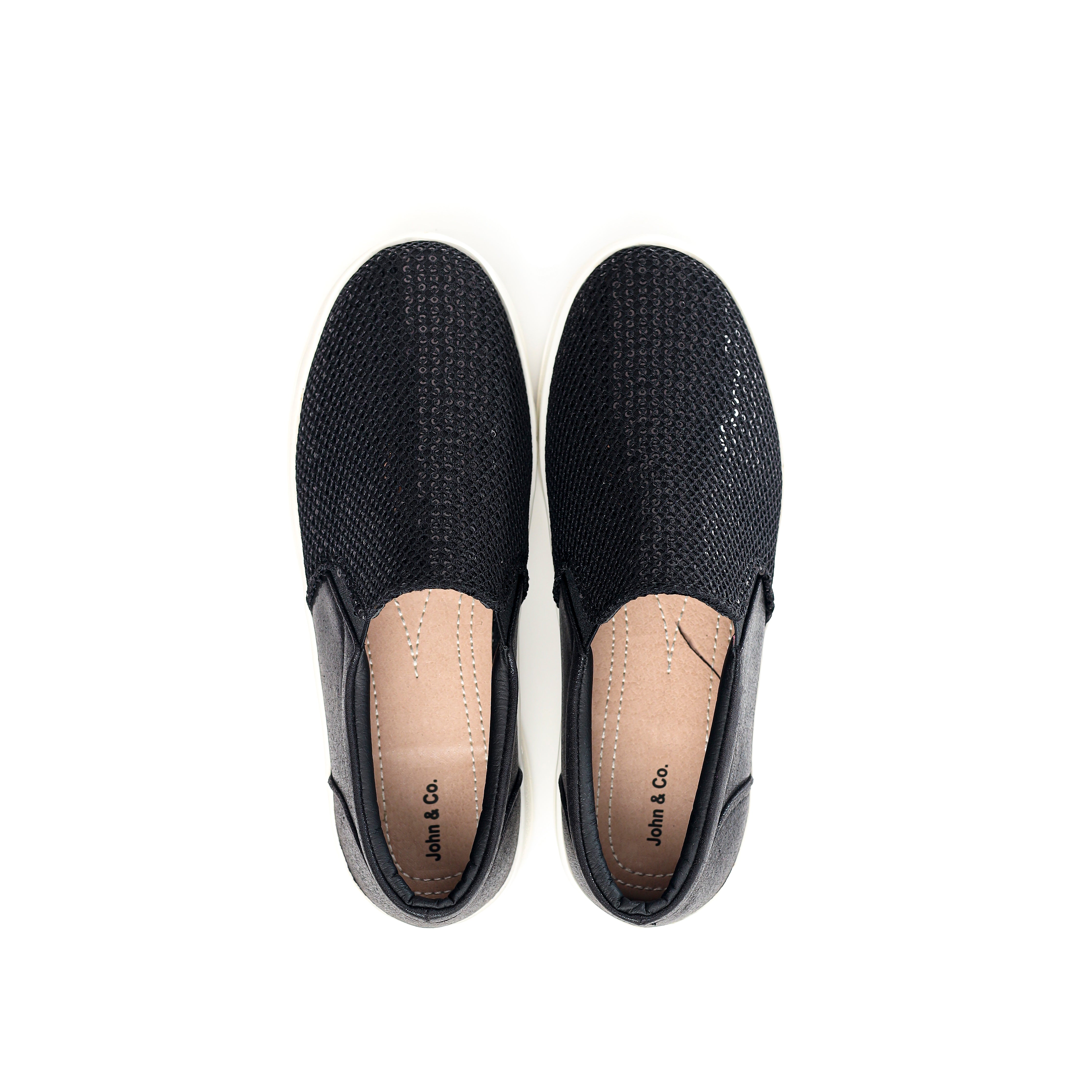 Glittery Luxe Casual Sneakers BLACK