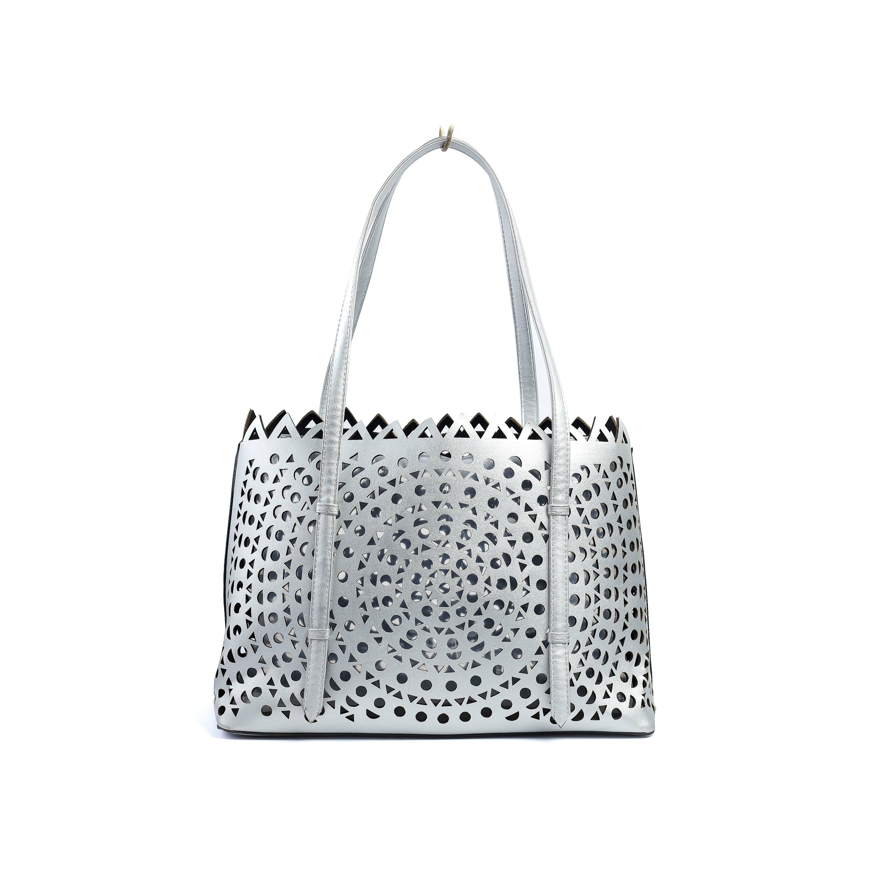 Cut Out Tote bag Silver