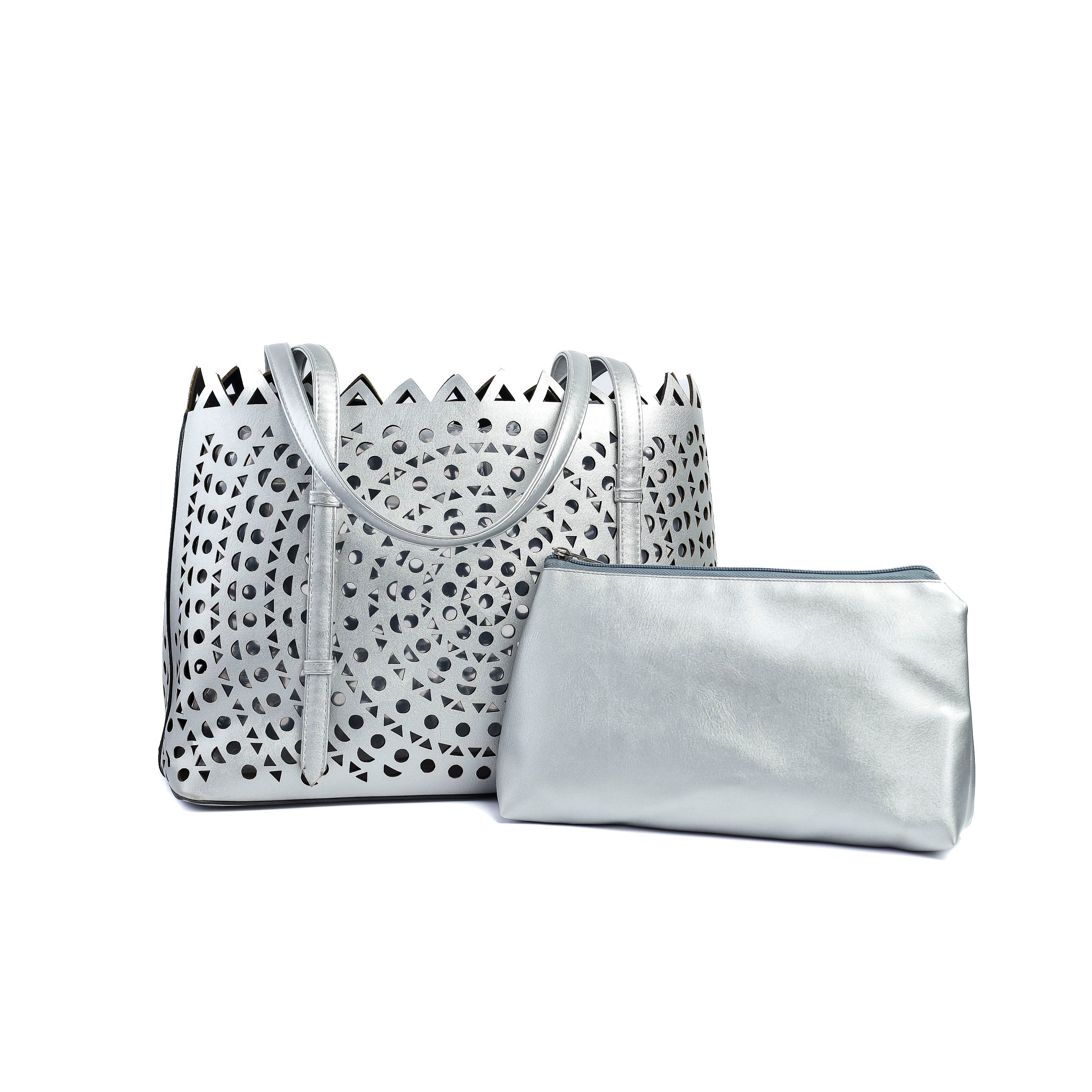 Cut Out Tote bag Silver