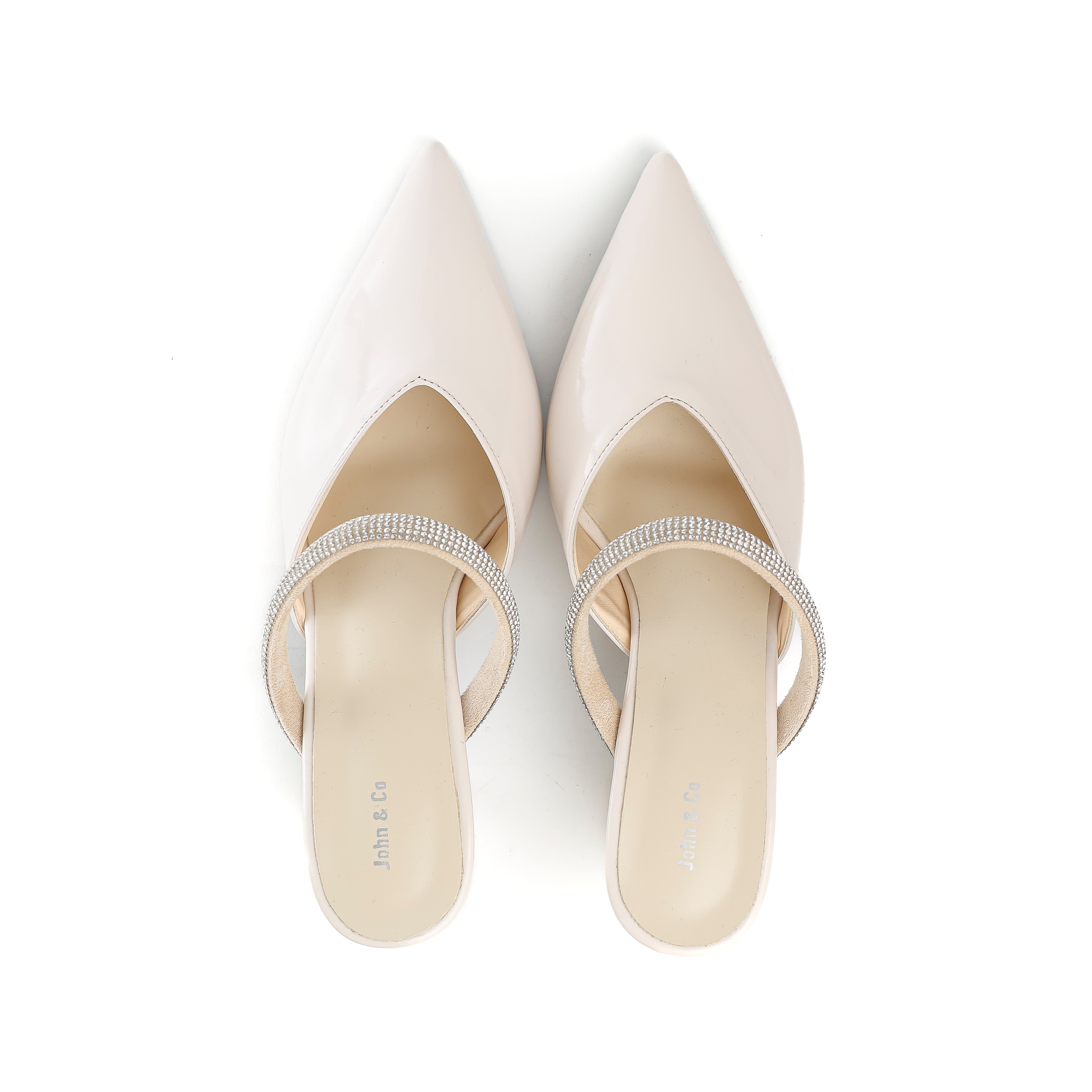 Raven Crystal Stiletto Off white