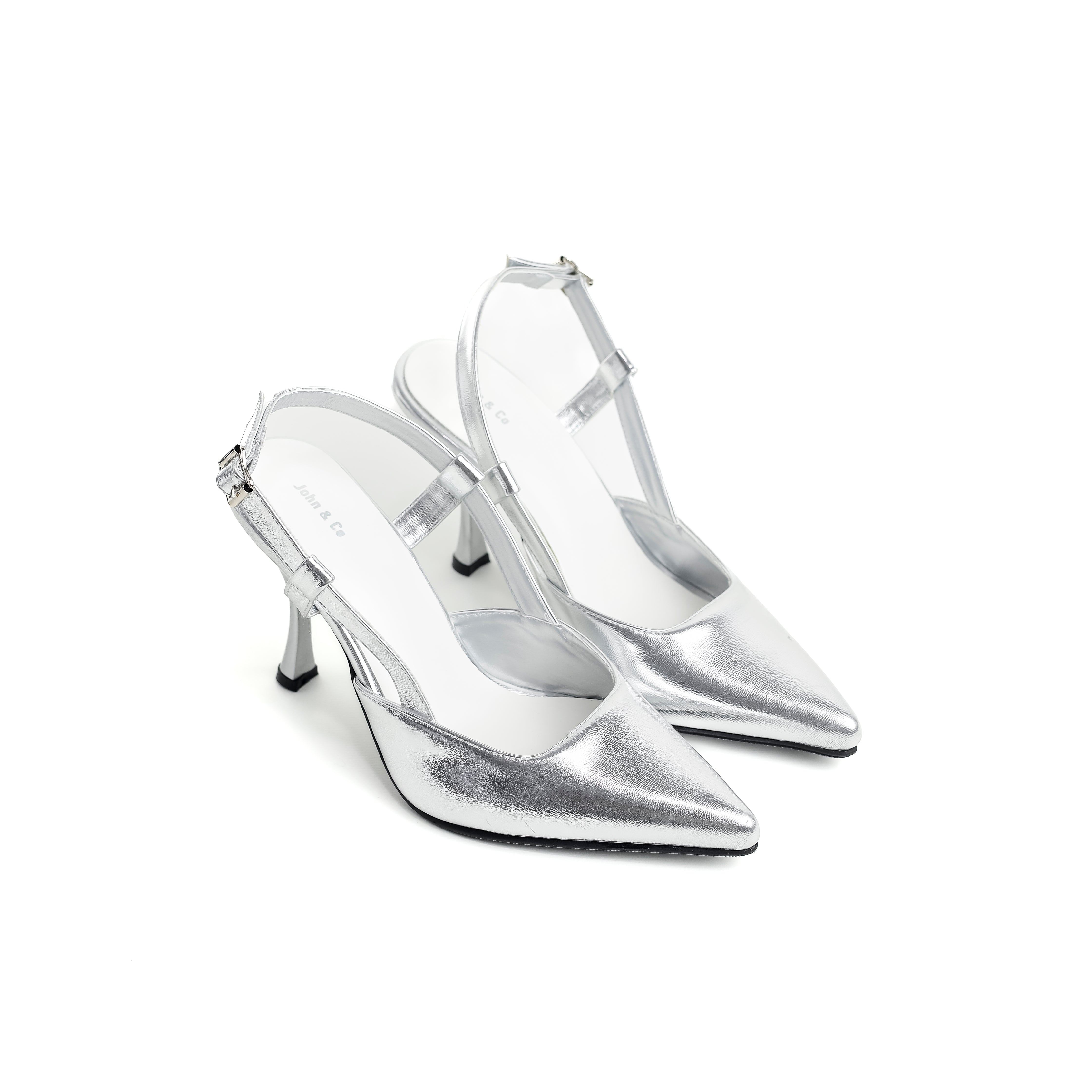 Textured Slingback Pumps Sliver