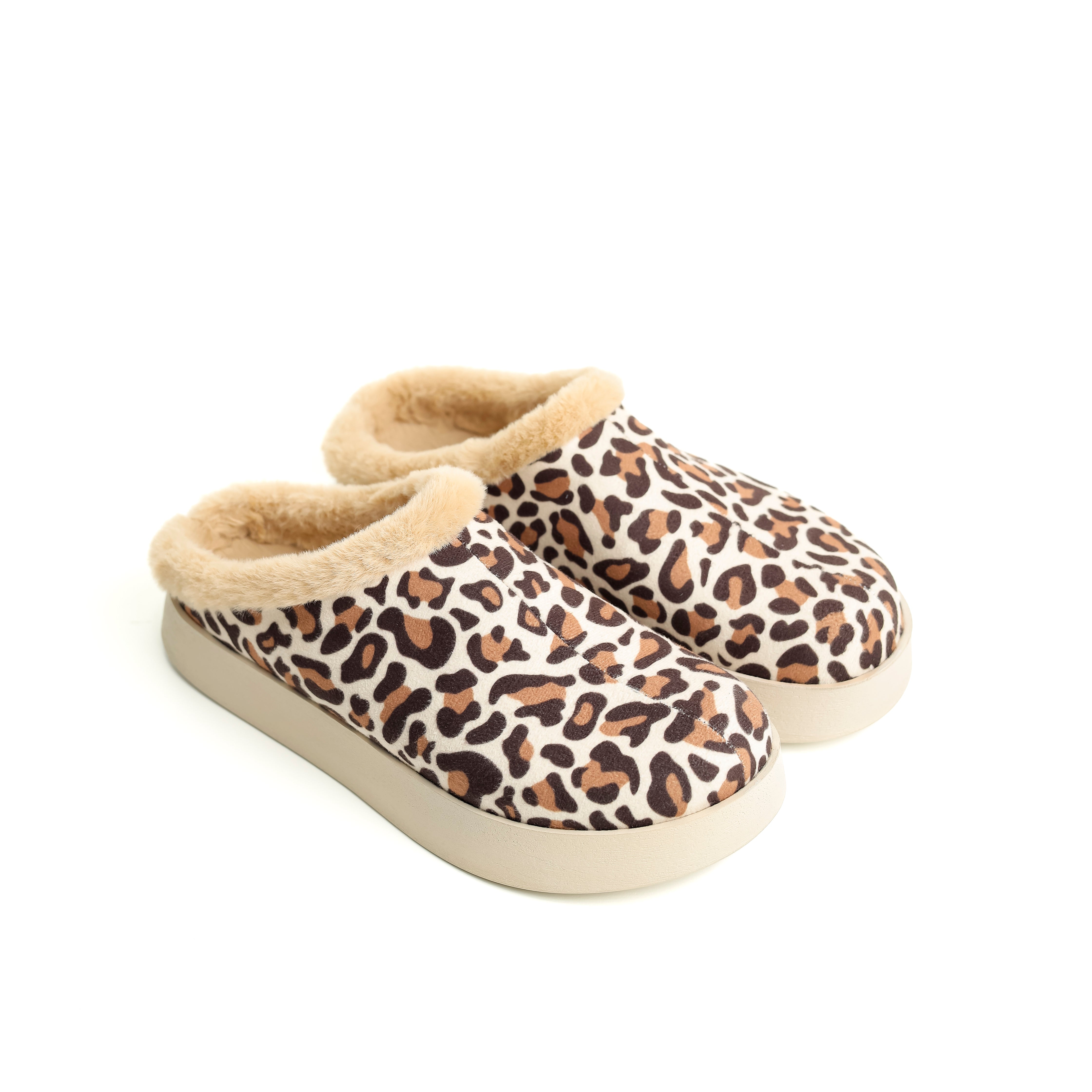 Leopard Fleece Comfort Beige