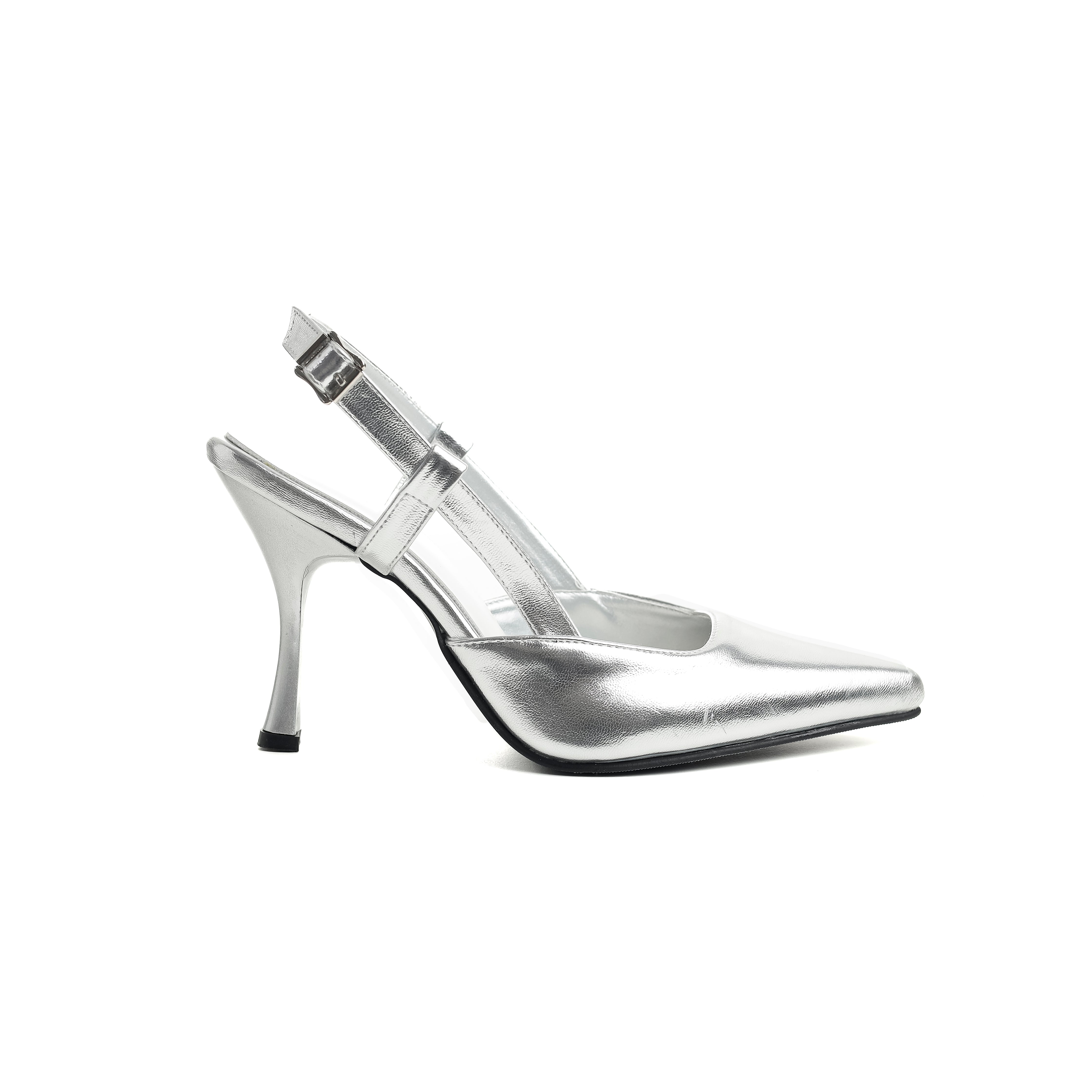 Textured Slingback Pumps Sliver