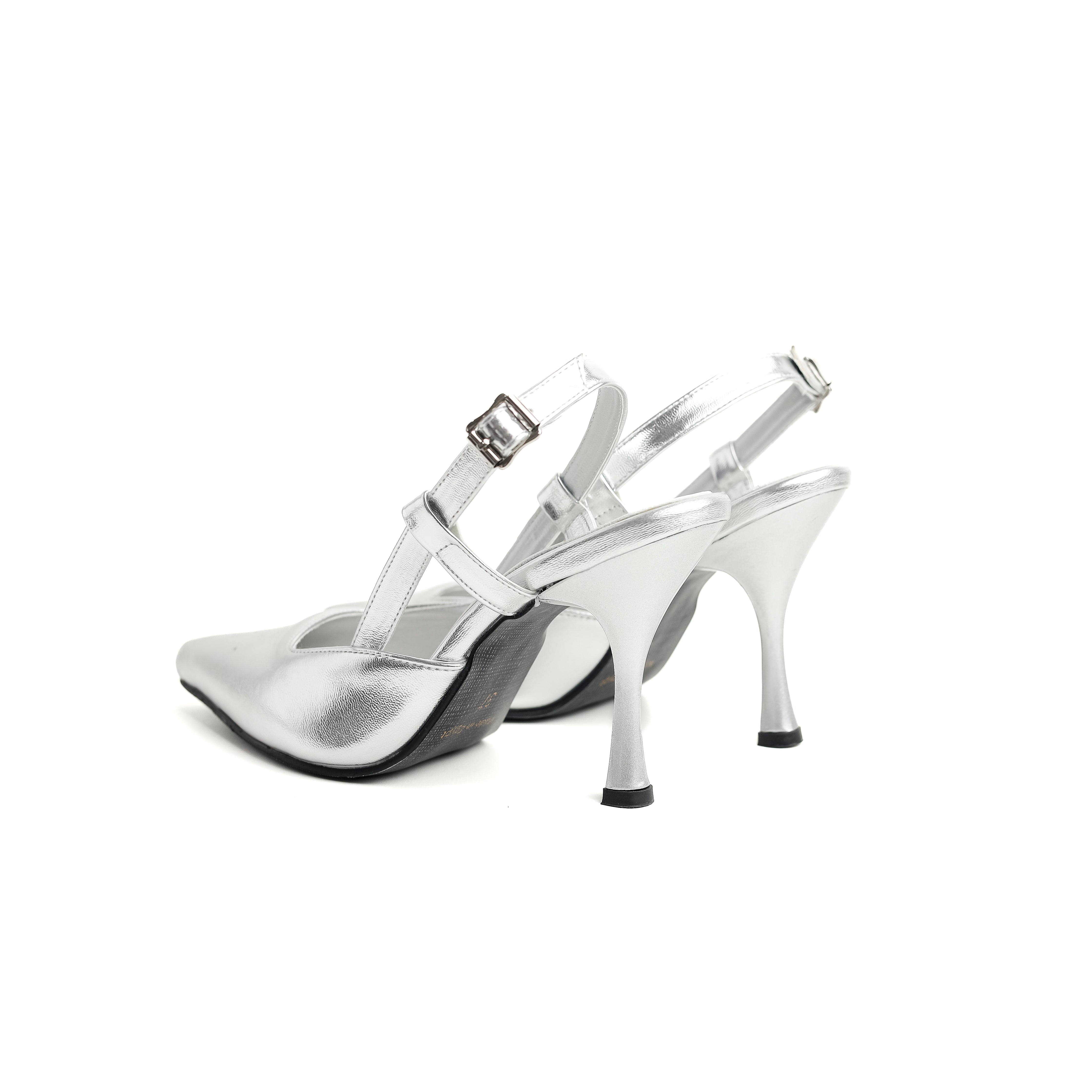 Textured Slingback Pumps Sliver