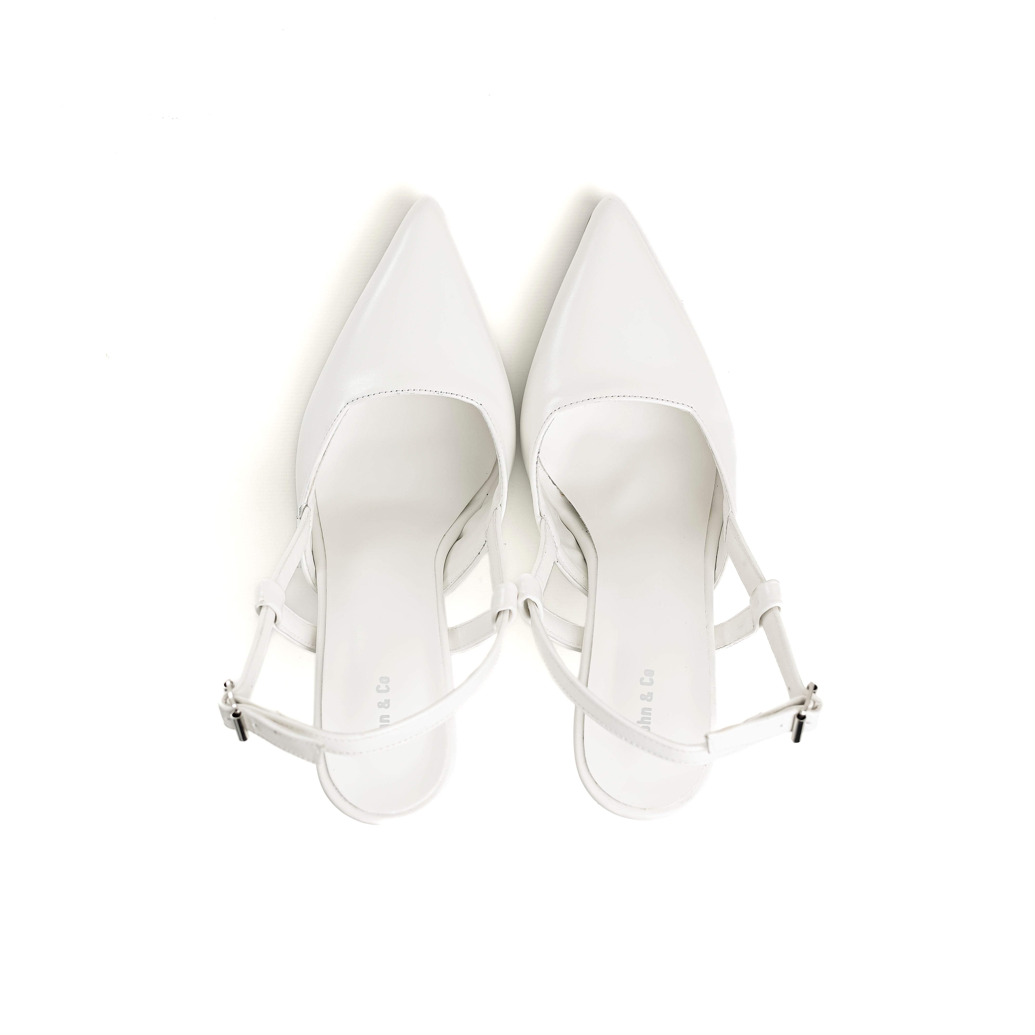 Textured Slingback Pumps White