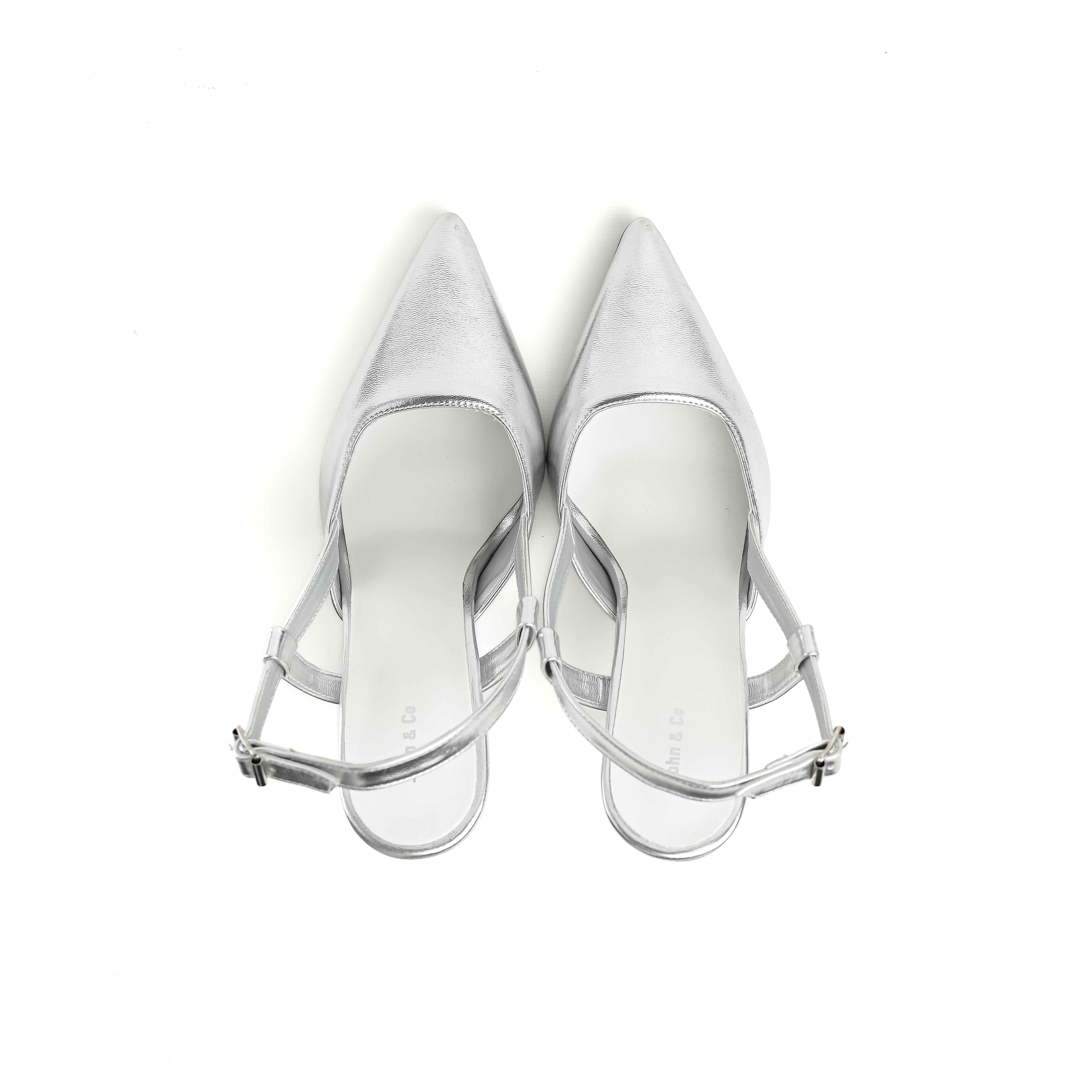 Textured Slingback Pumps Sliver