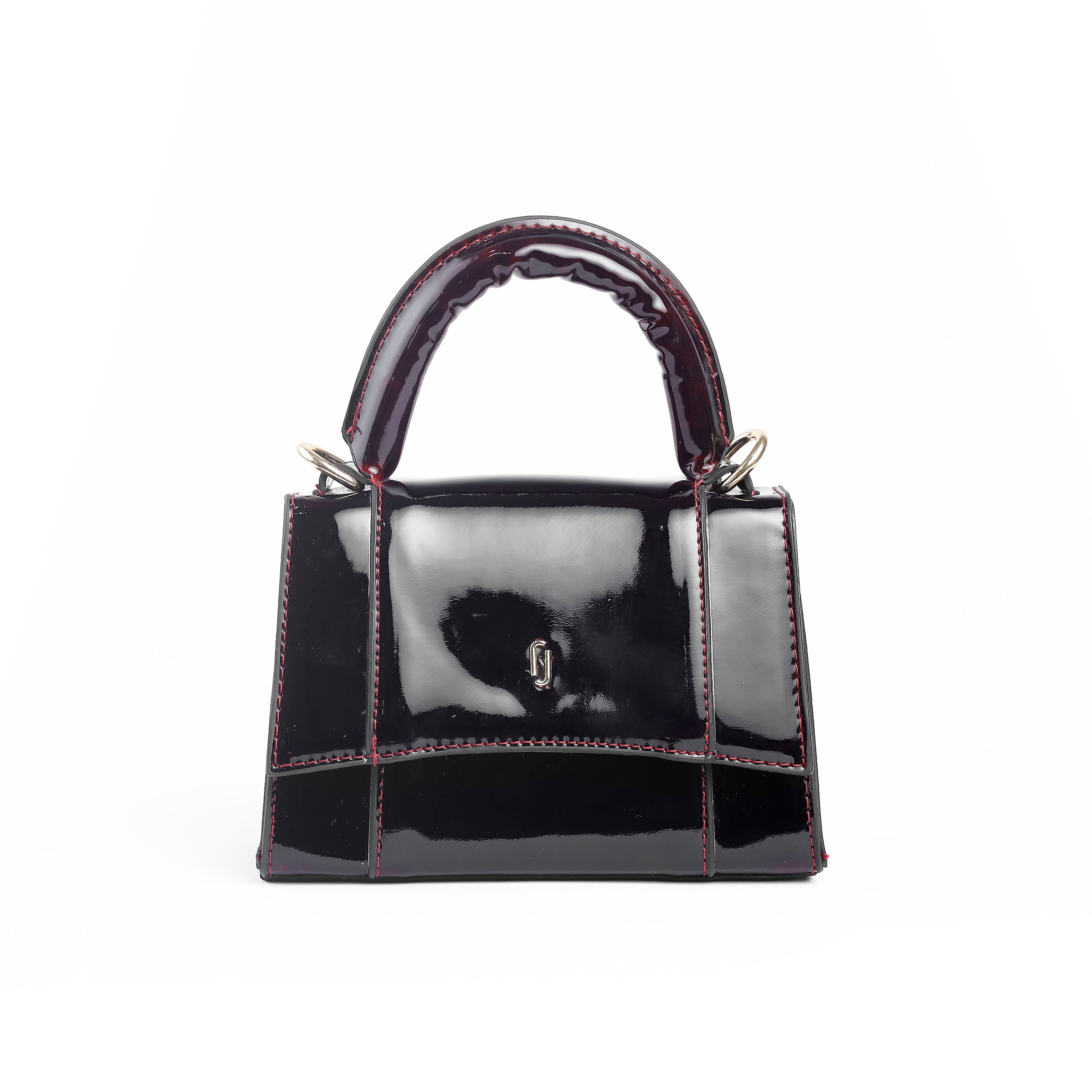 Mini Embossed Top Handle Bag Maroon