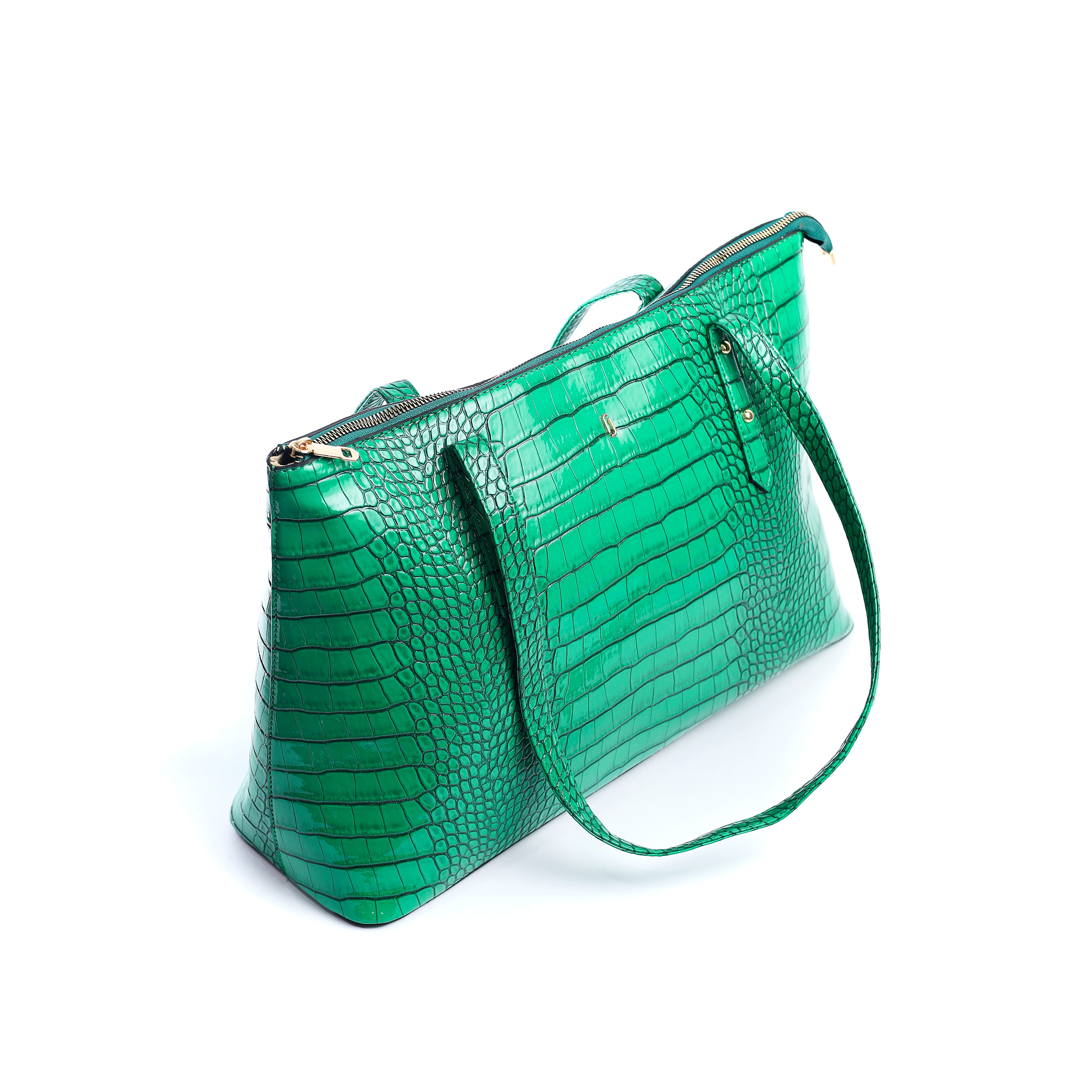 Croco tote bag Green