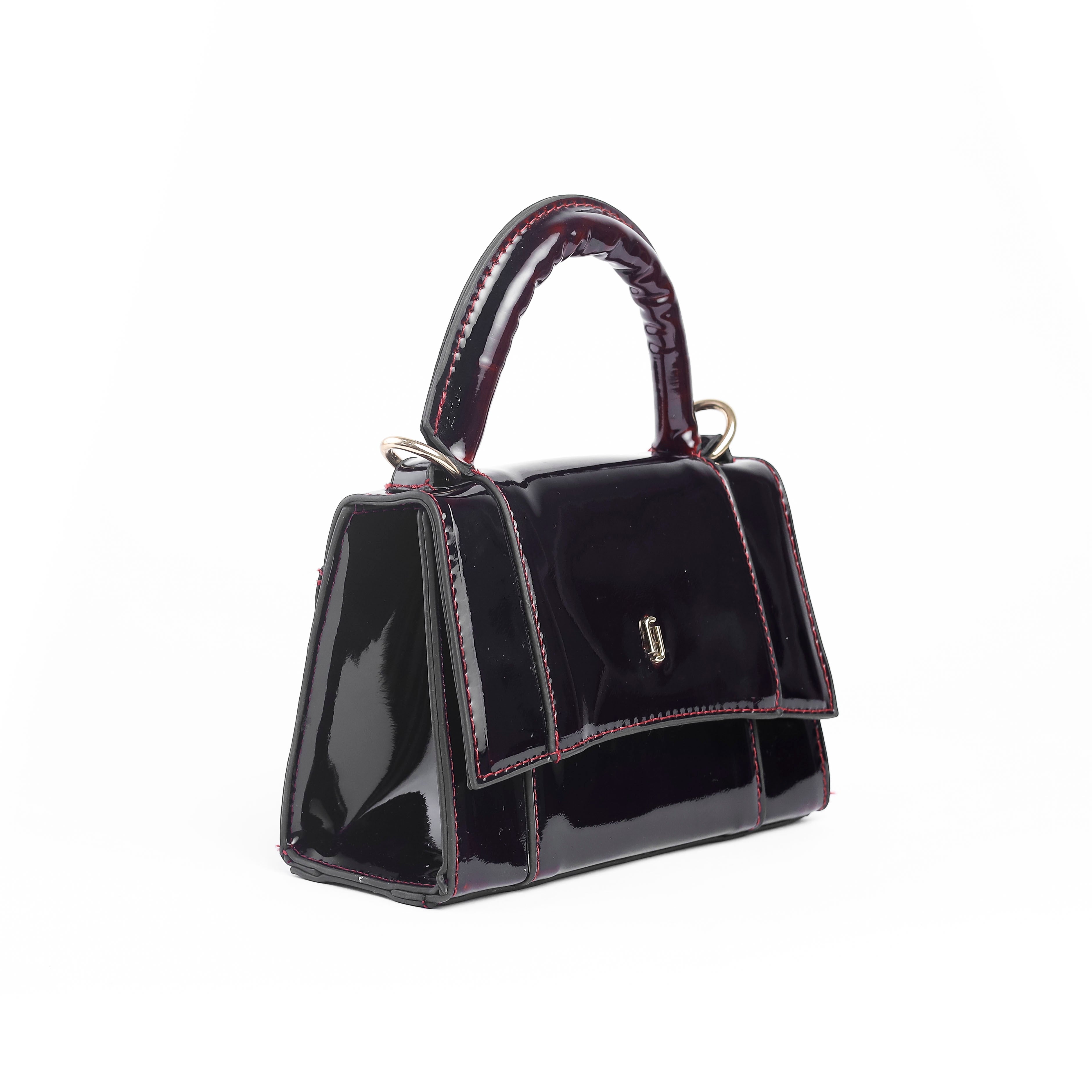 Mini Embossed Top Handle Bag Maroon