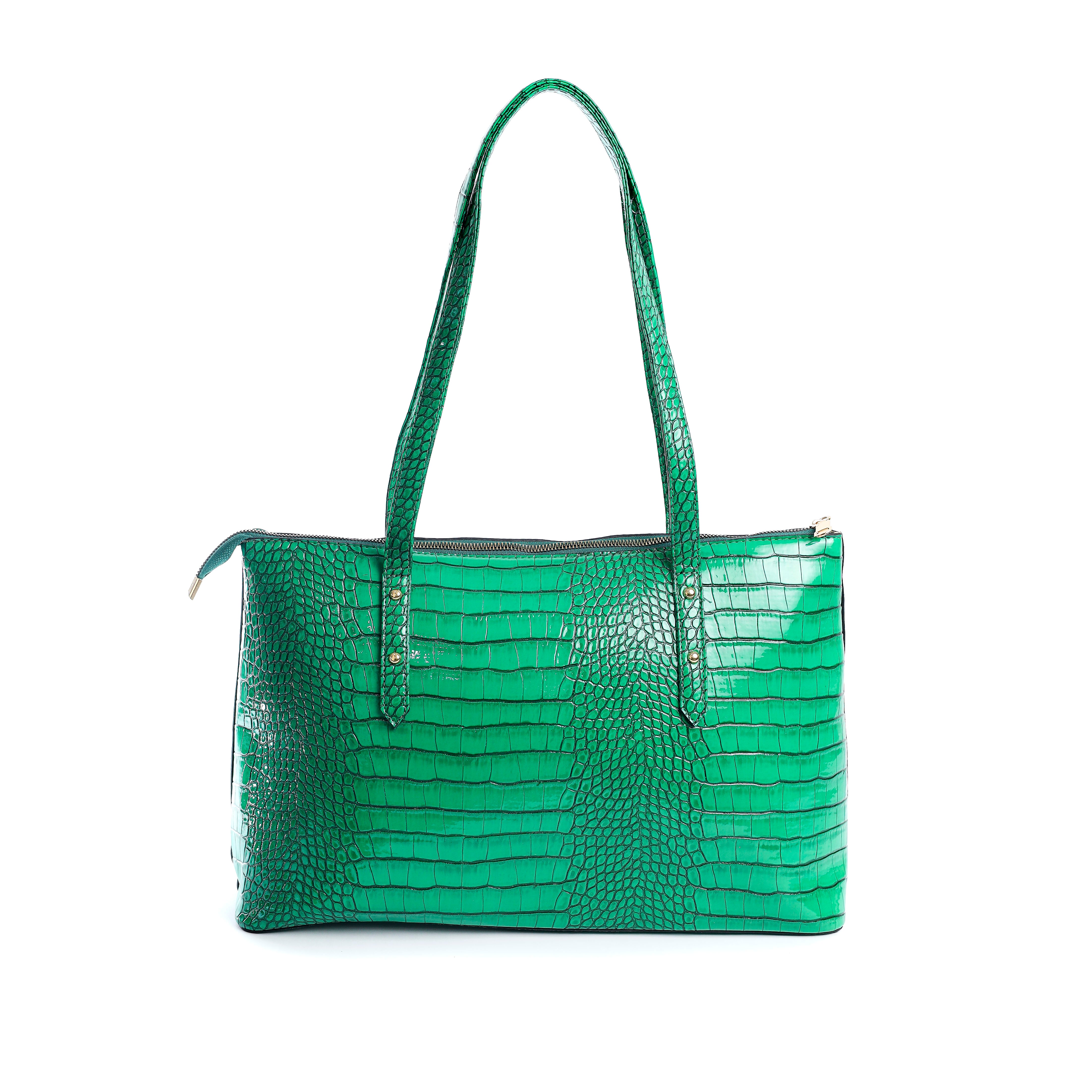 Croco tote bag Green