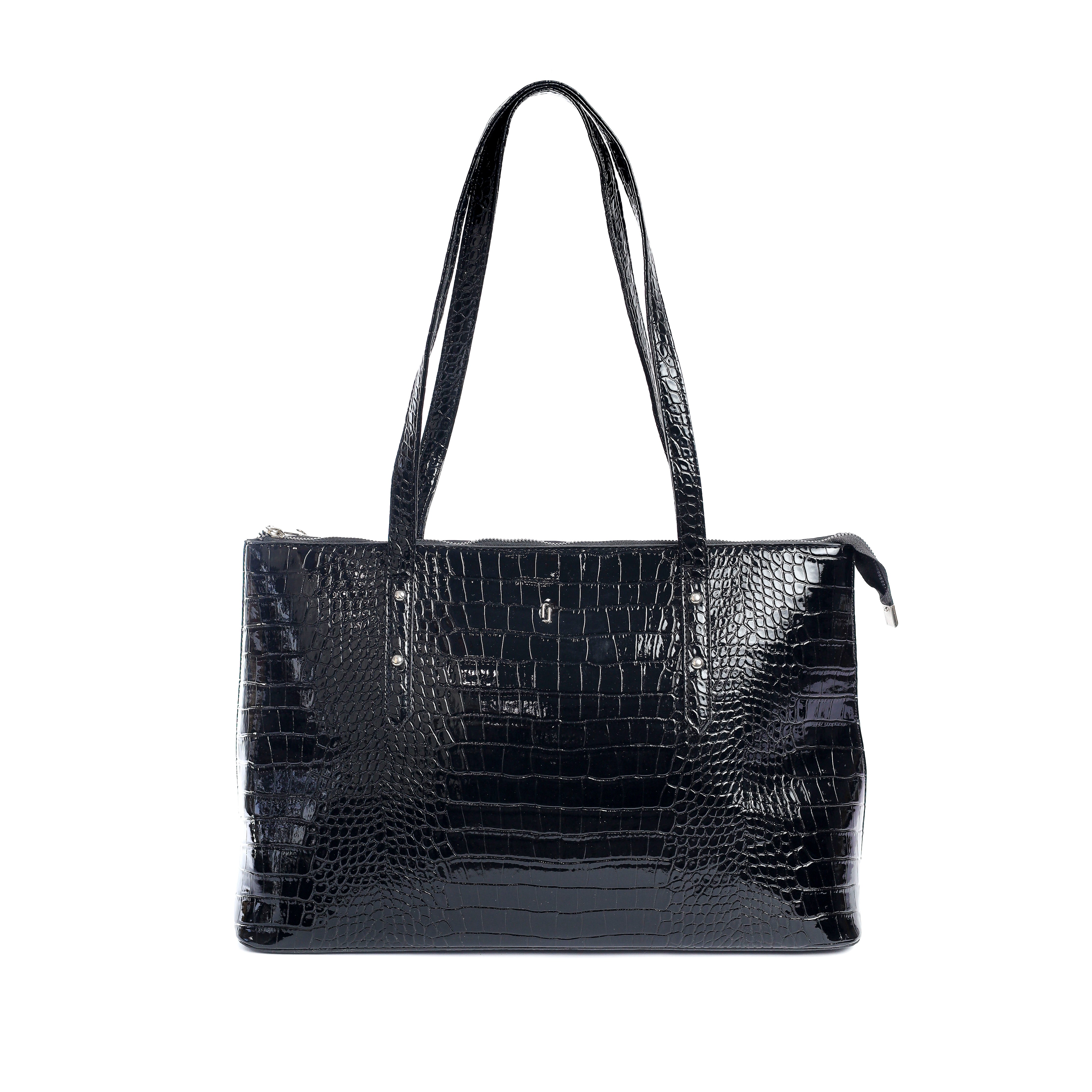 Croco tote bag Black