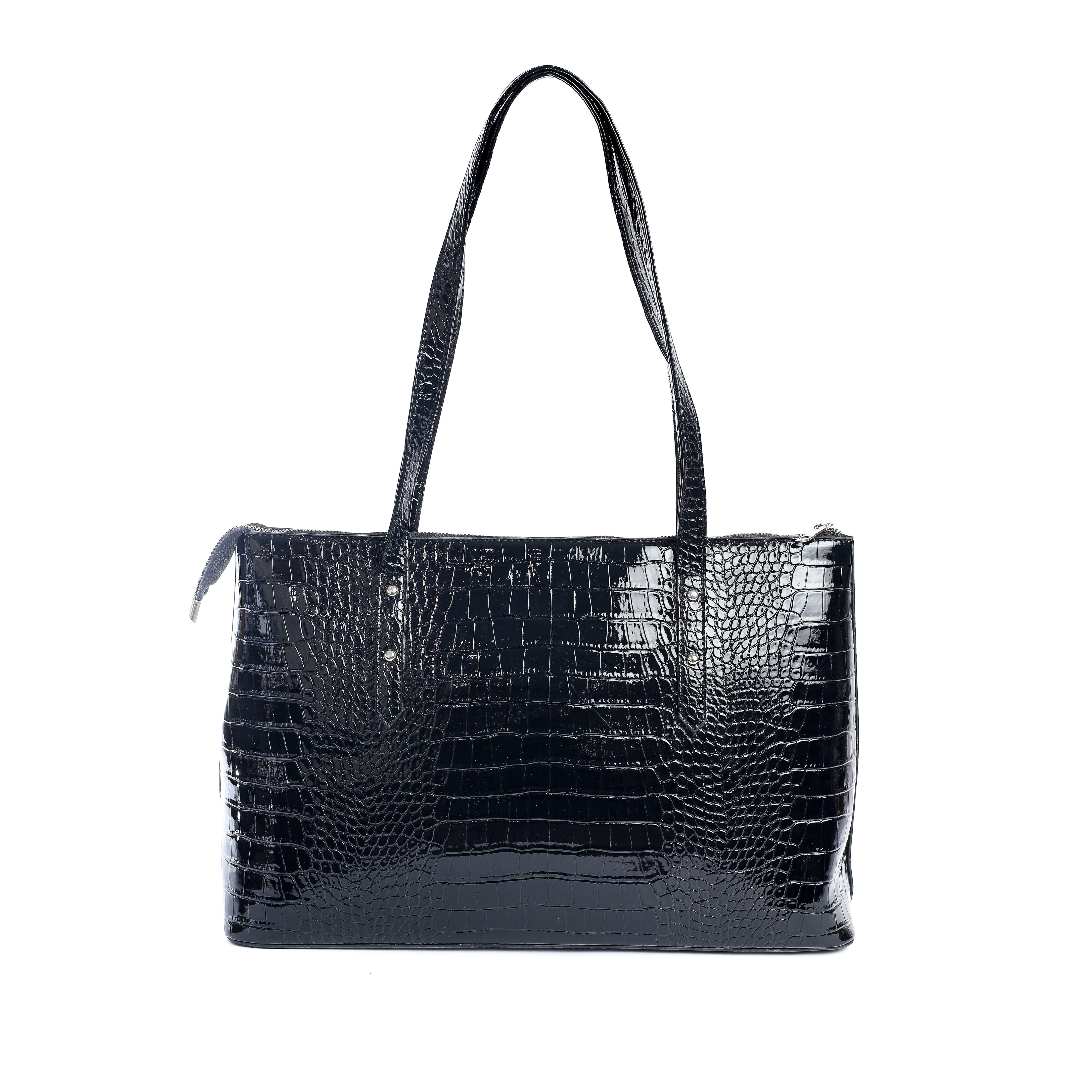 Croco tote bag Black