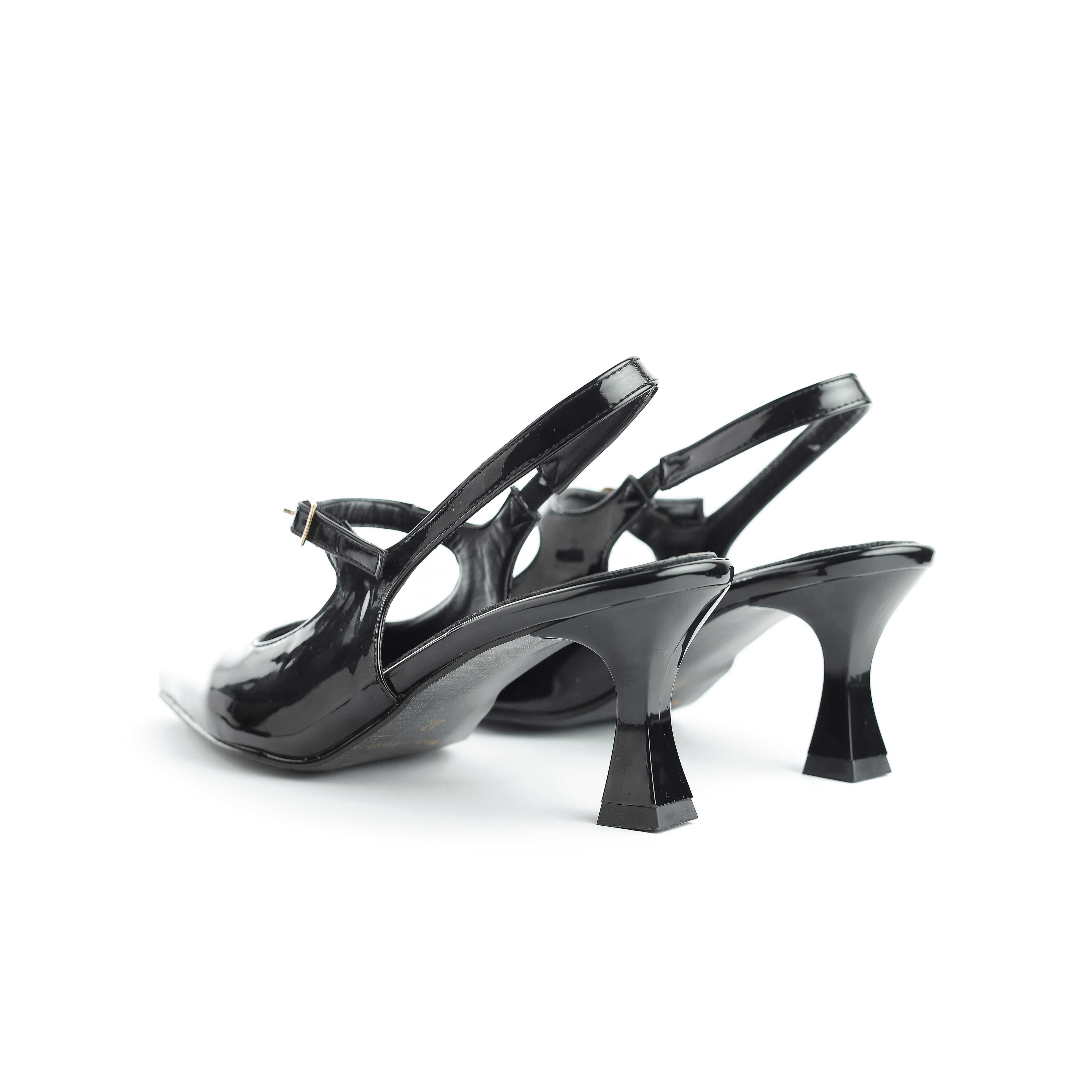 Clara Luxe Patent Slingback Black