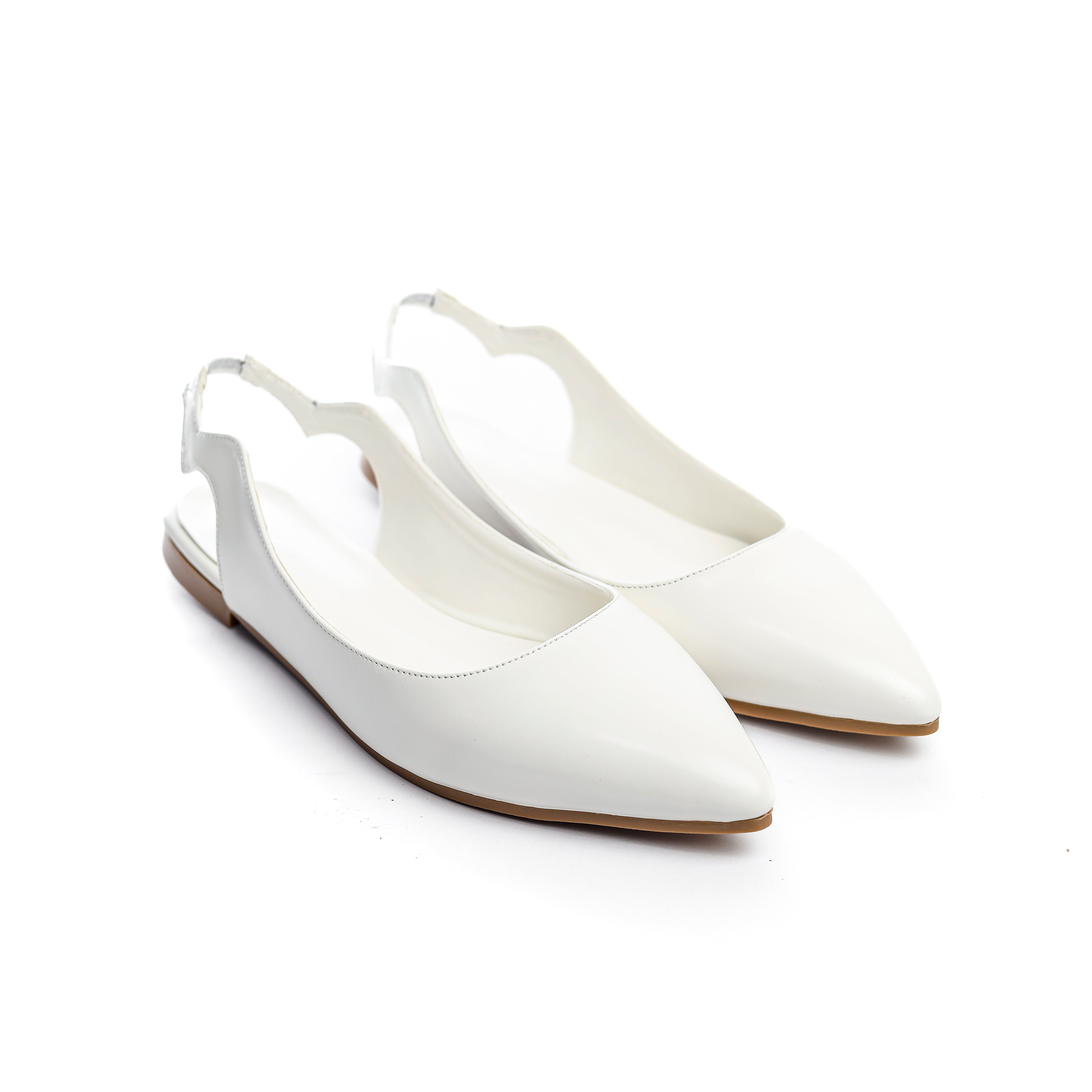 Ebony Grace Slingback Flats White