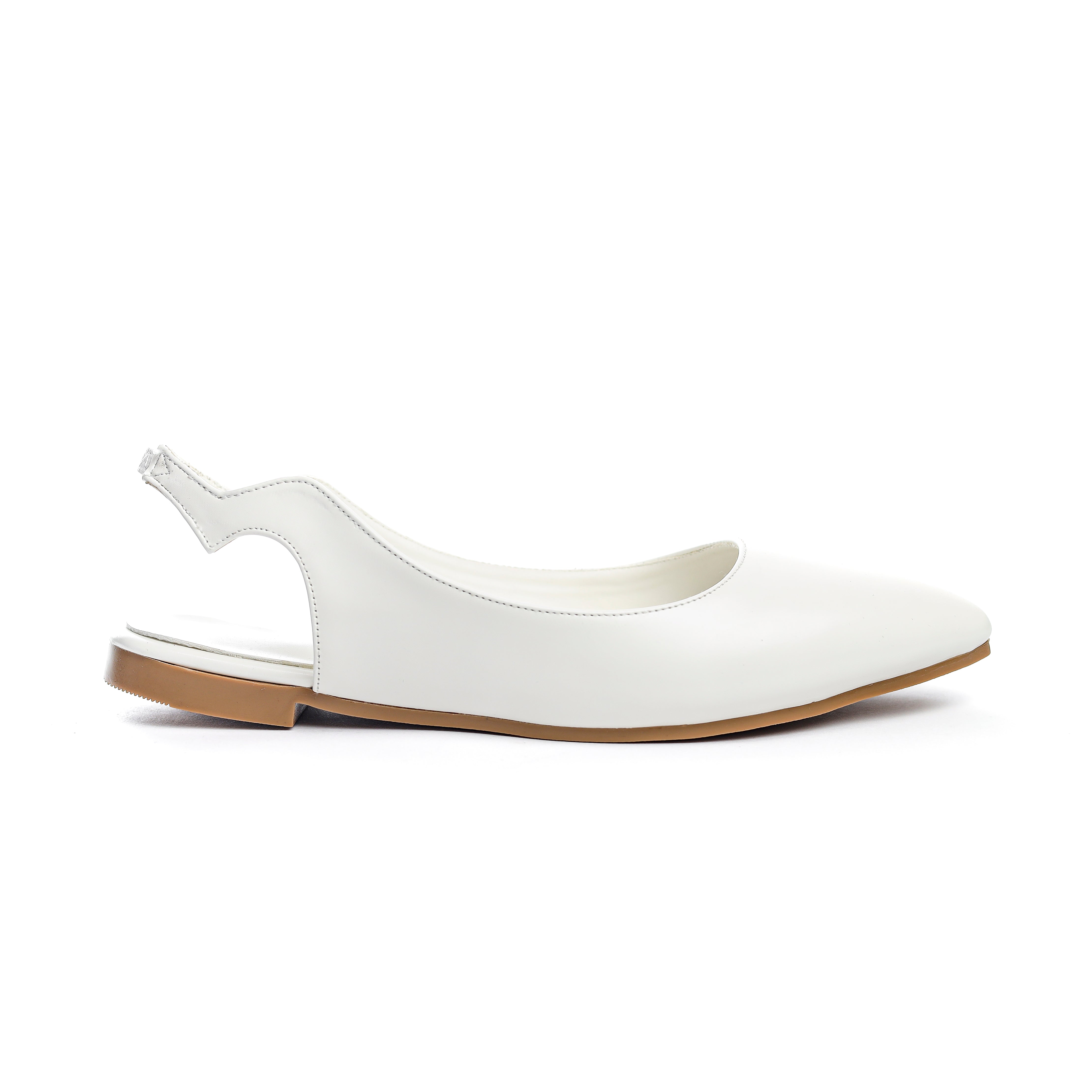 Ebony Grace Slingback Flats White