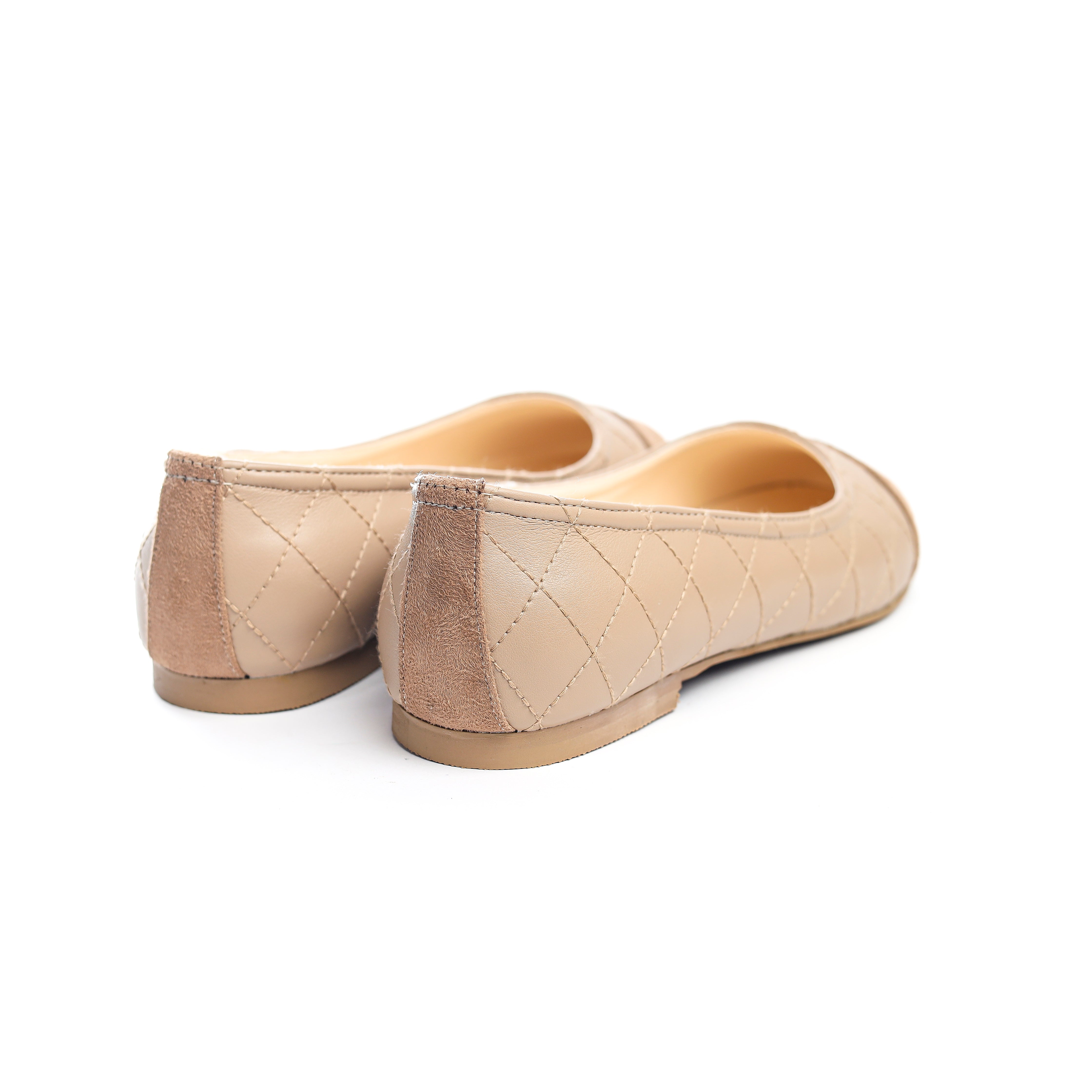 Luxury Stitch Flats Beige