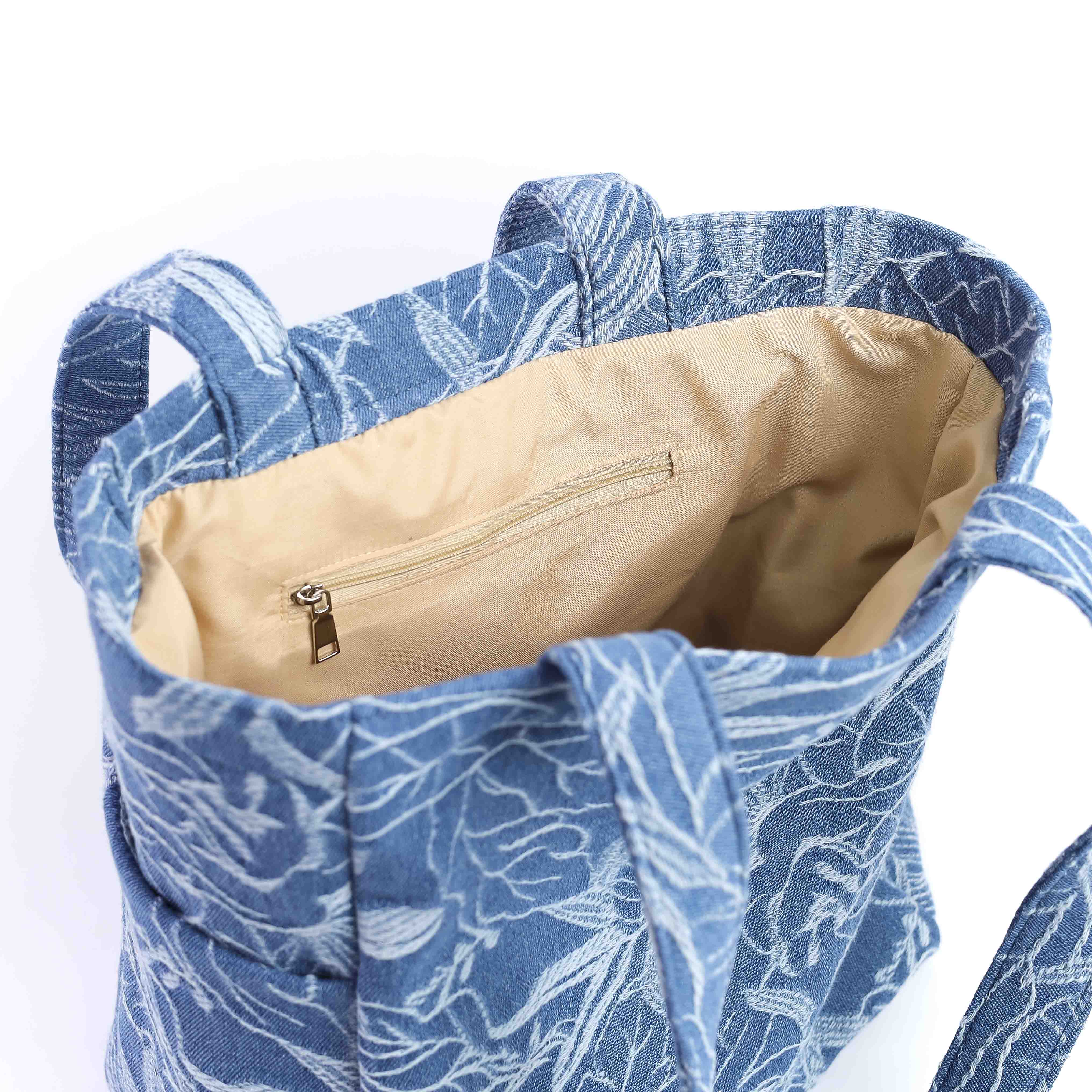 Daisy tote bag Light blue