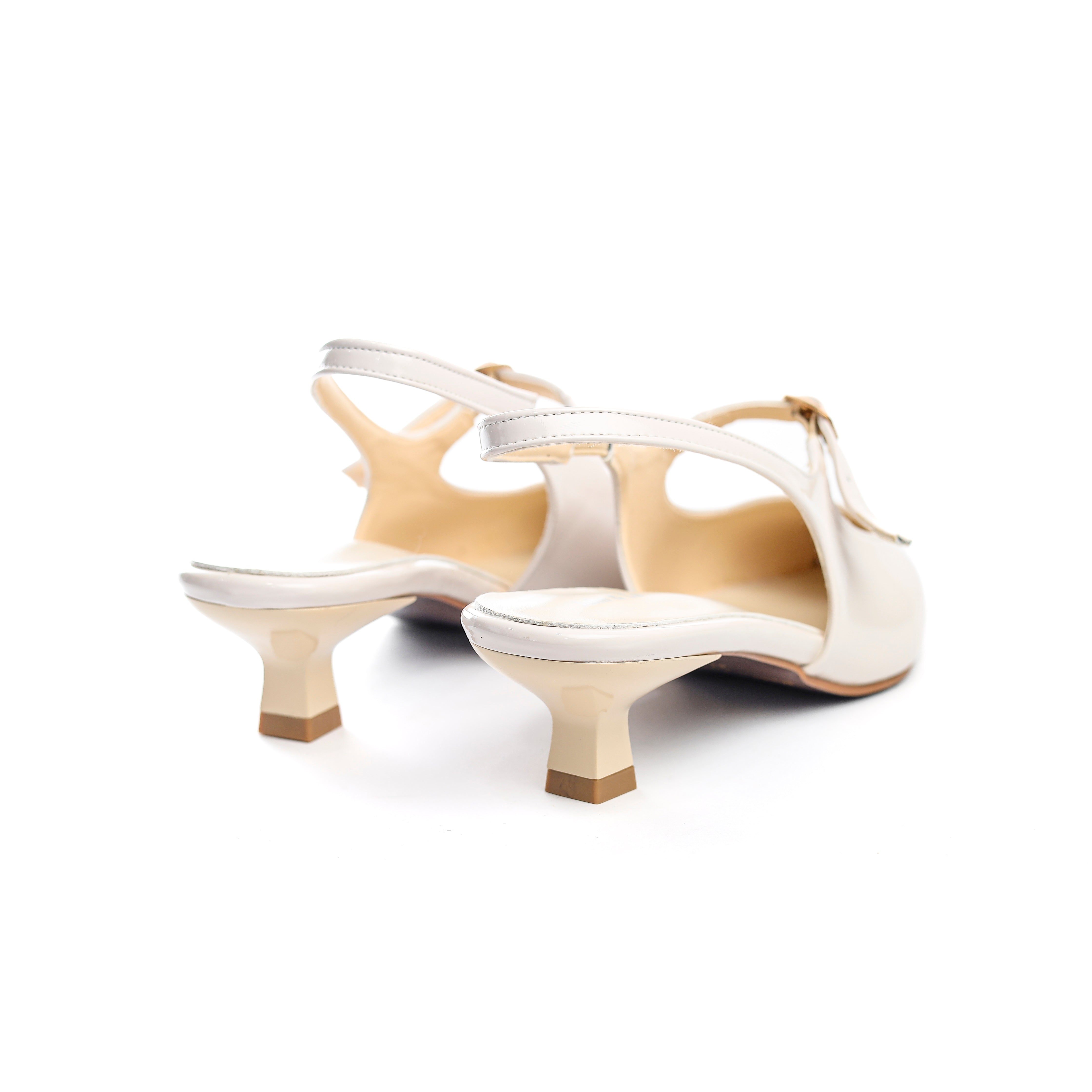 Clara Luxe Patent Slingback Beige