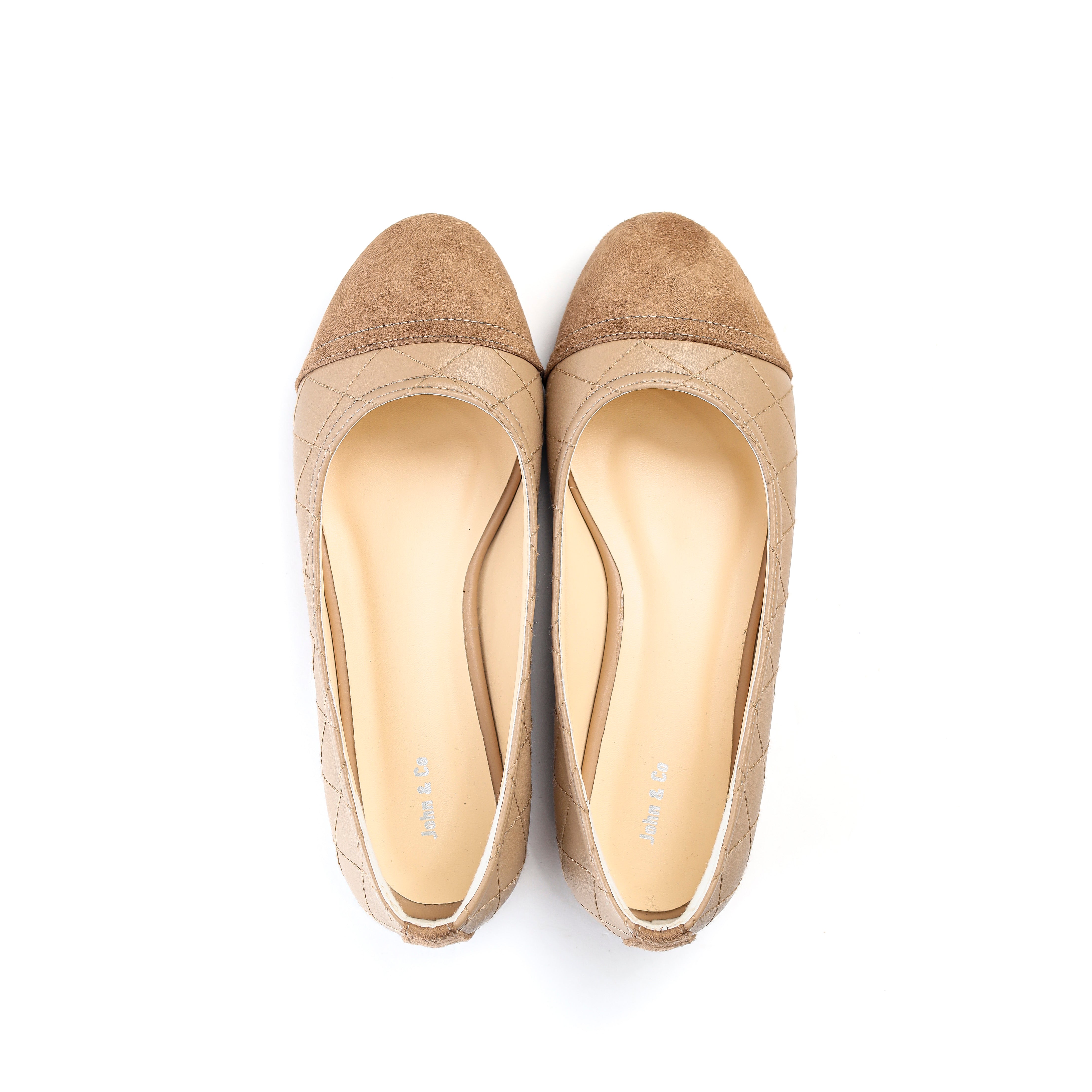 Luxury Stitch Flats Beige