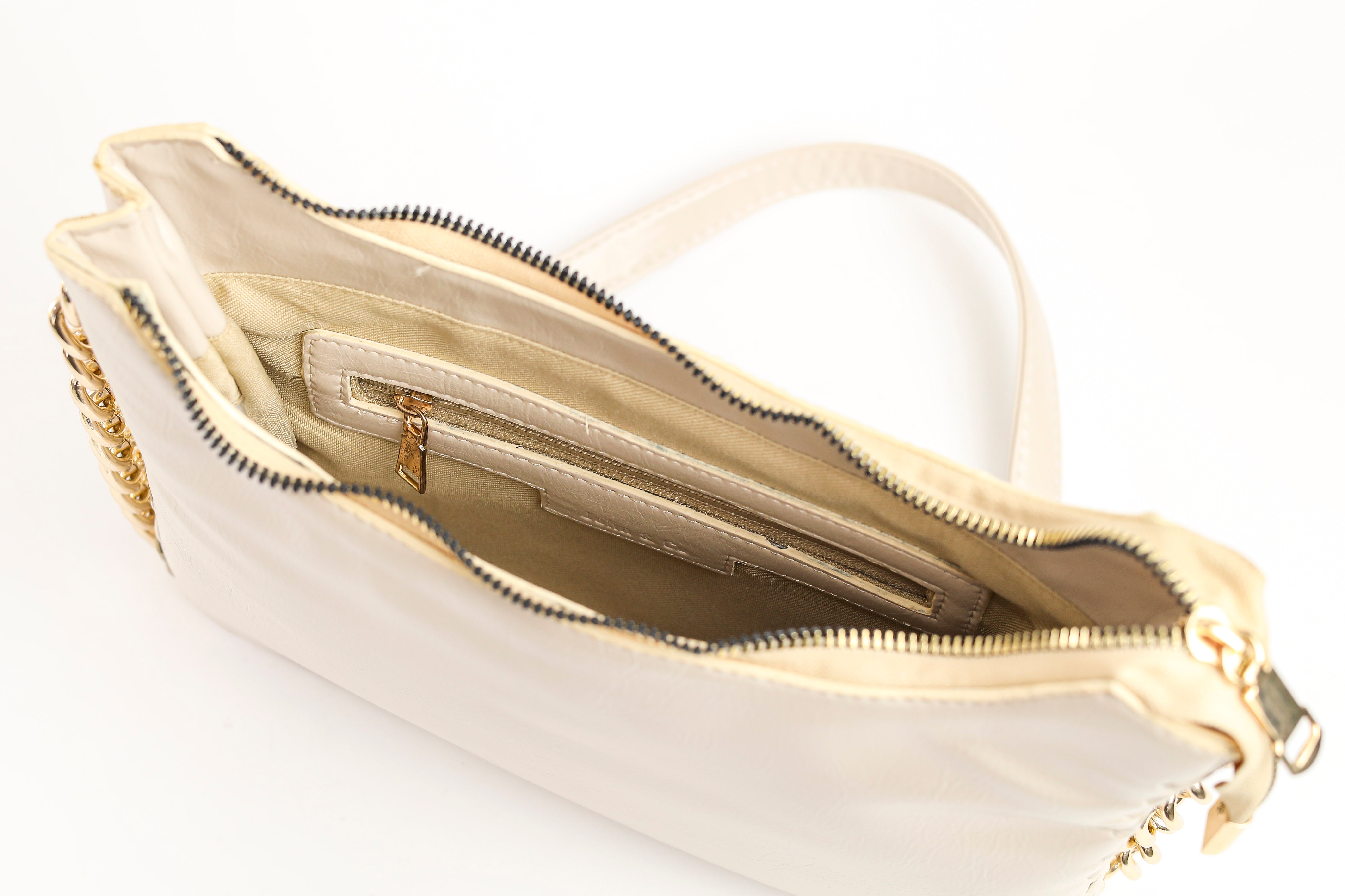 Ivory Chain Bag Beige