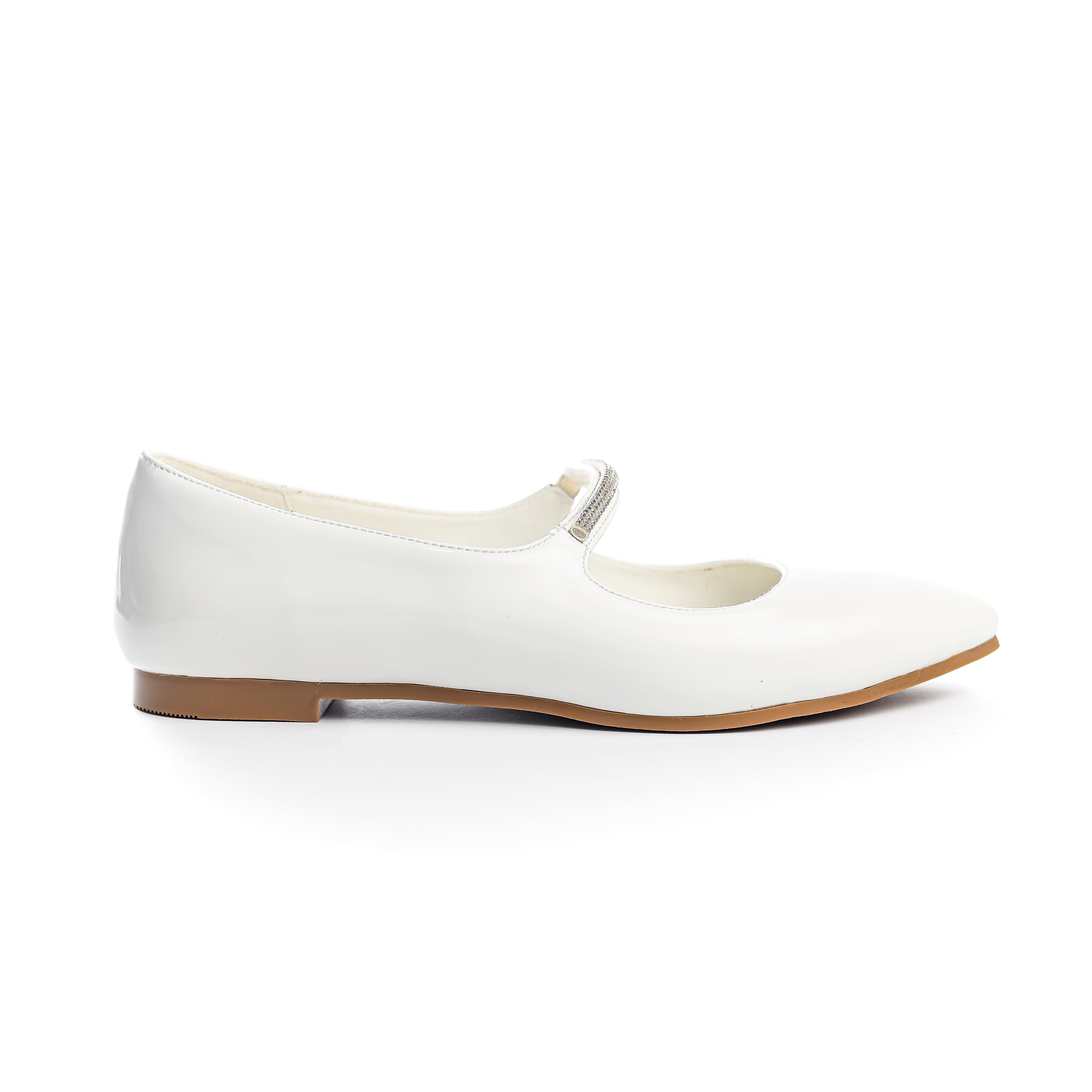 Crystal Bloom Flats White