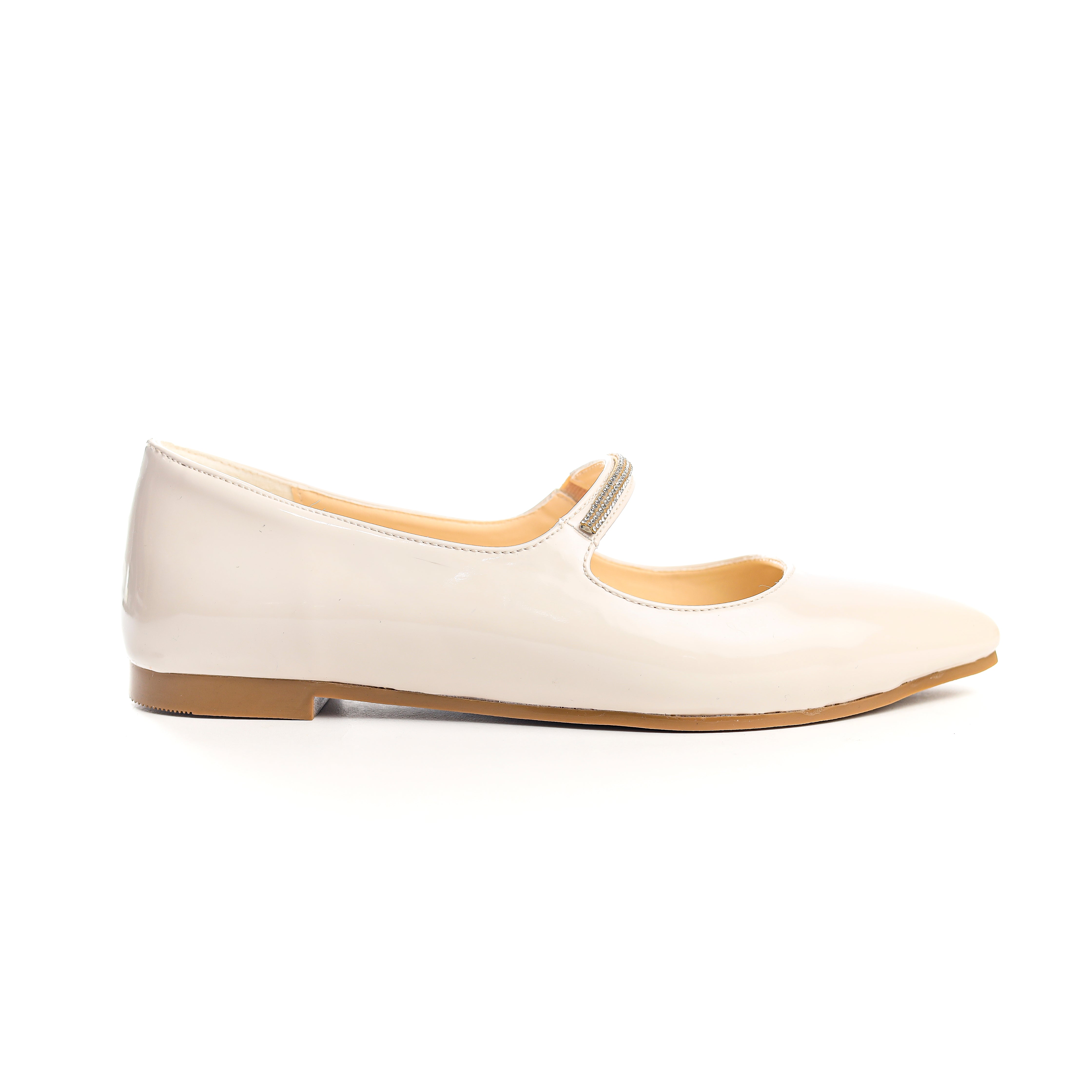 Crystal Bloom Flats Beige