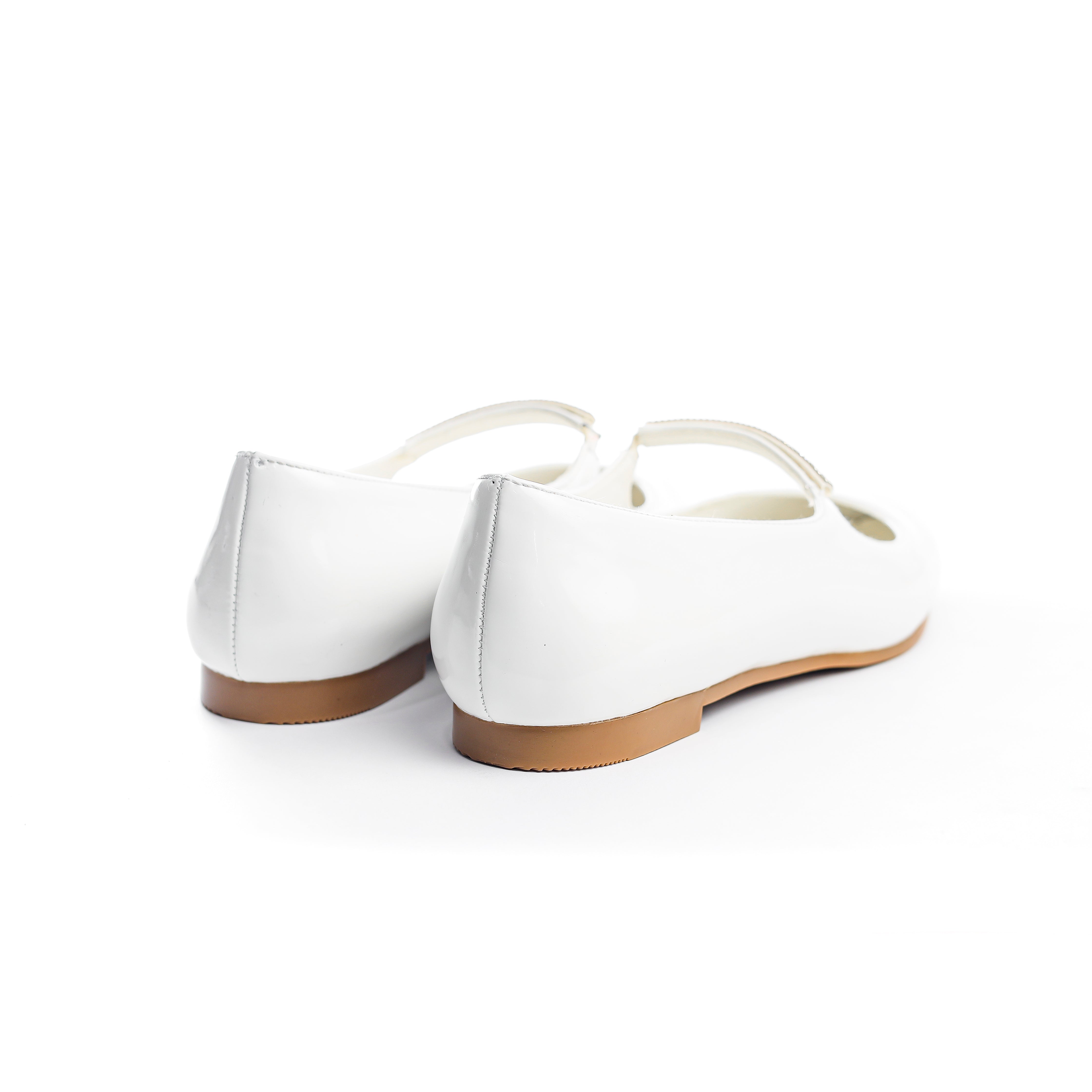 Crystal Bloom Flats White