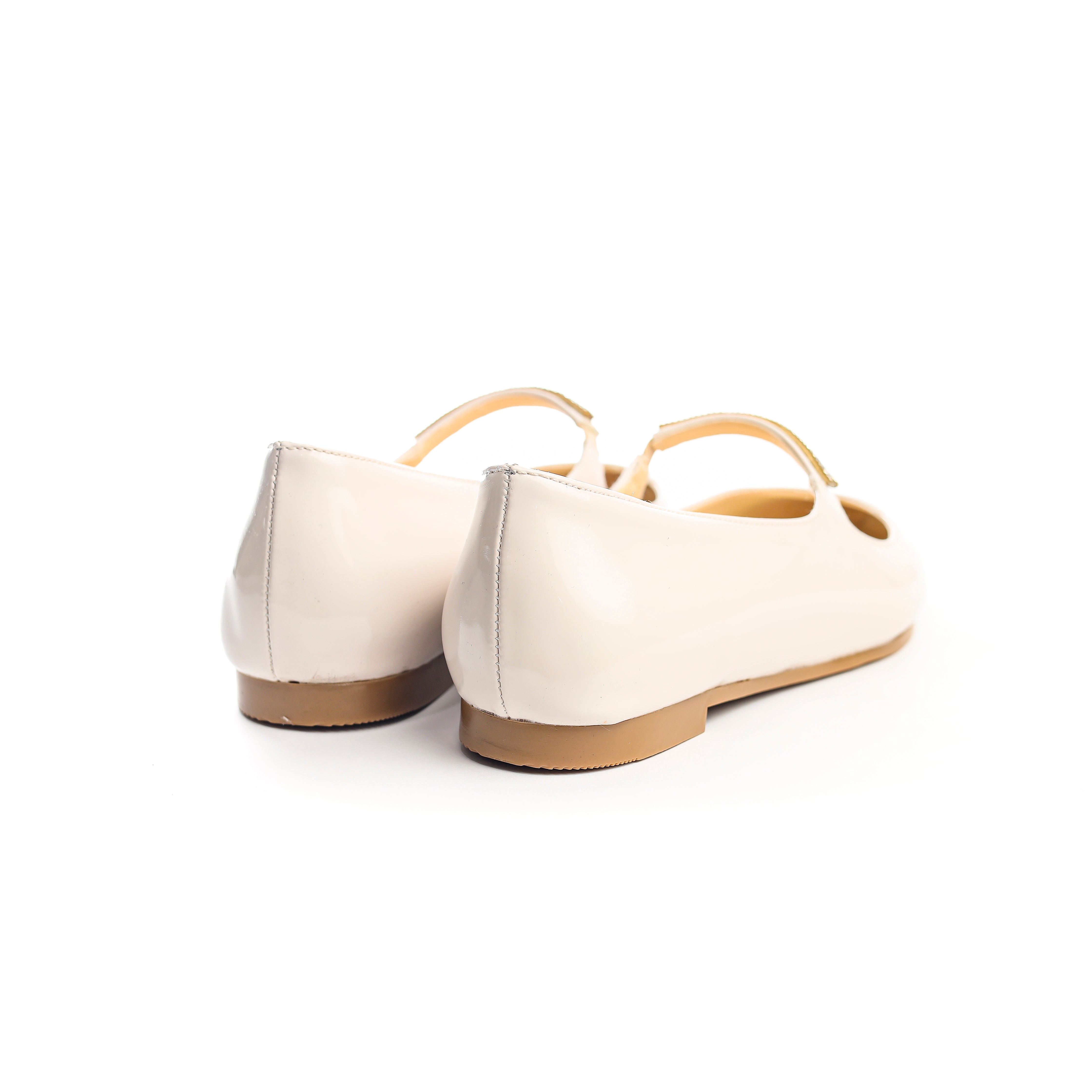 Crystal Bloom Flats Beige