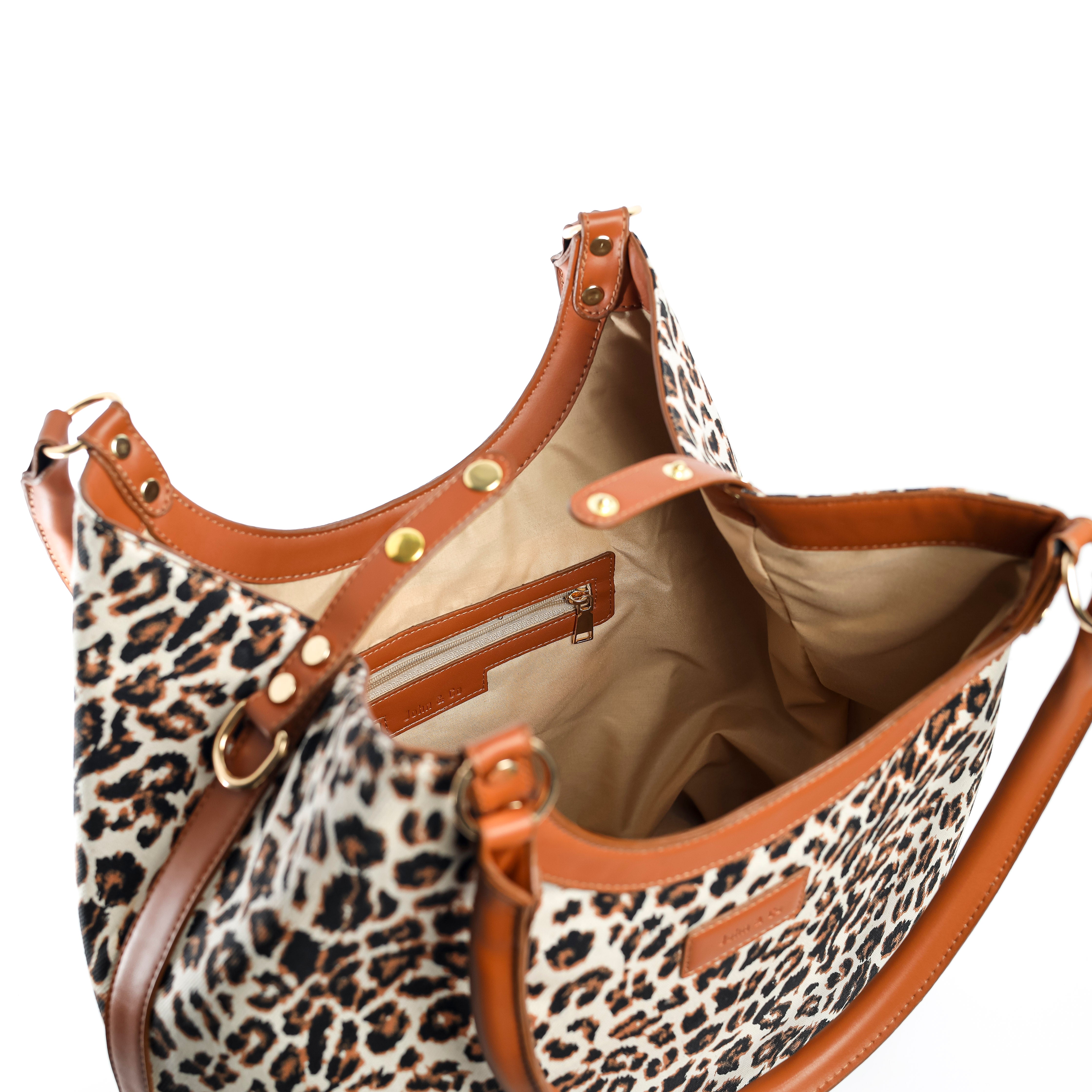 Onda Tote Bag Leopard brown