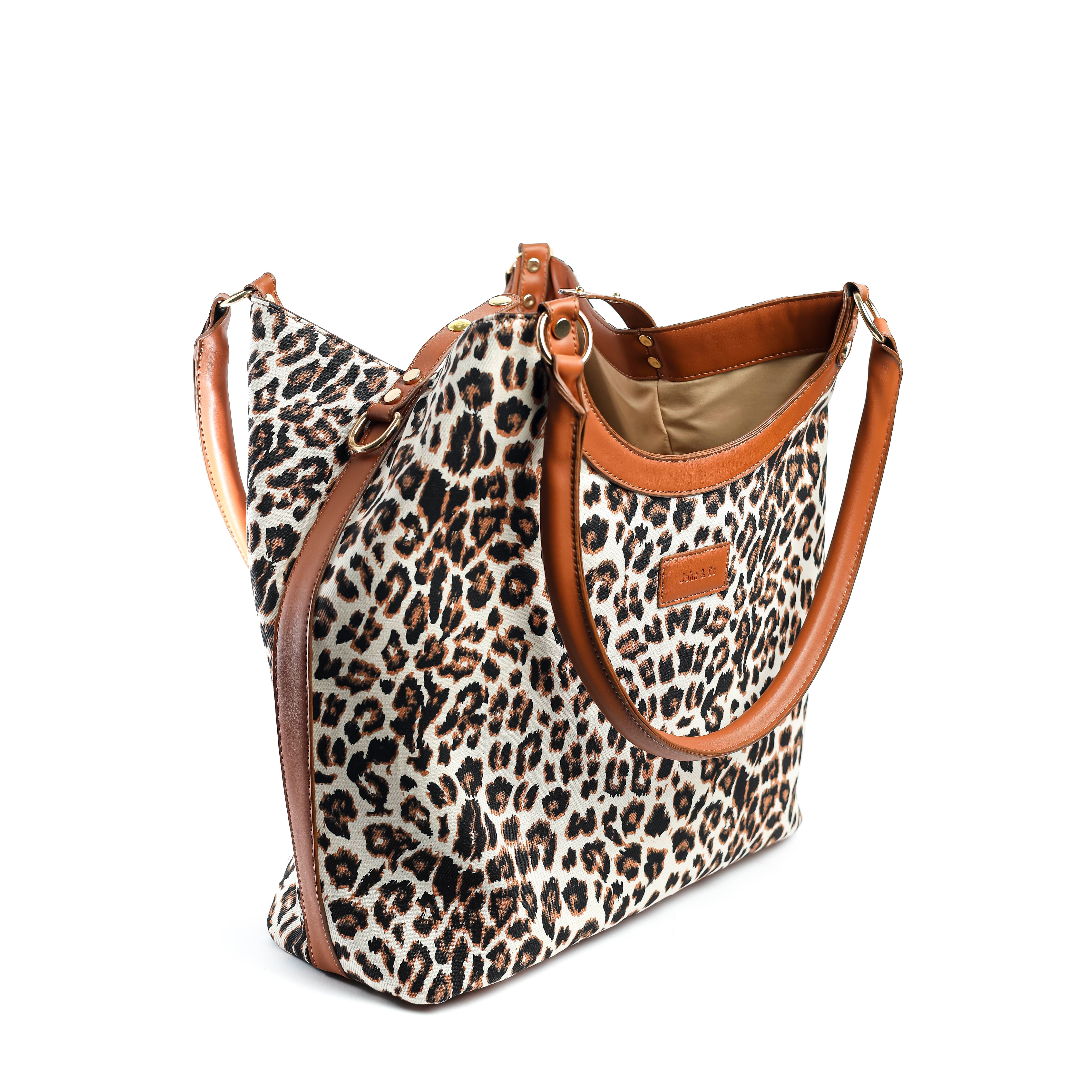 Onda Tote Bag Leopard brown