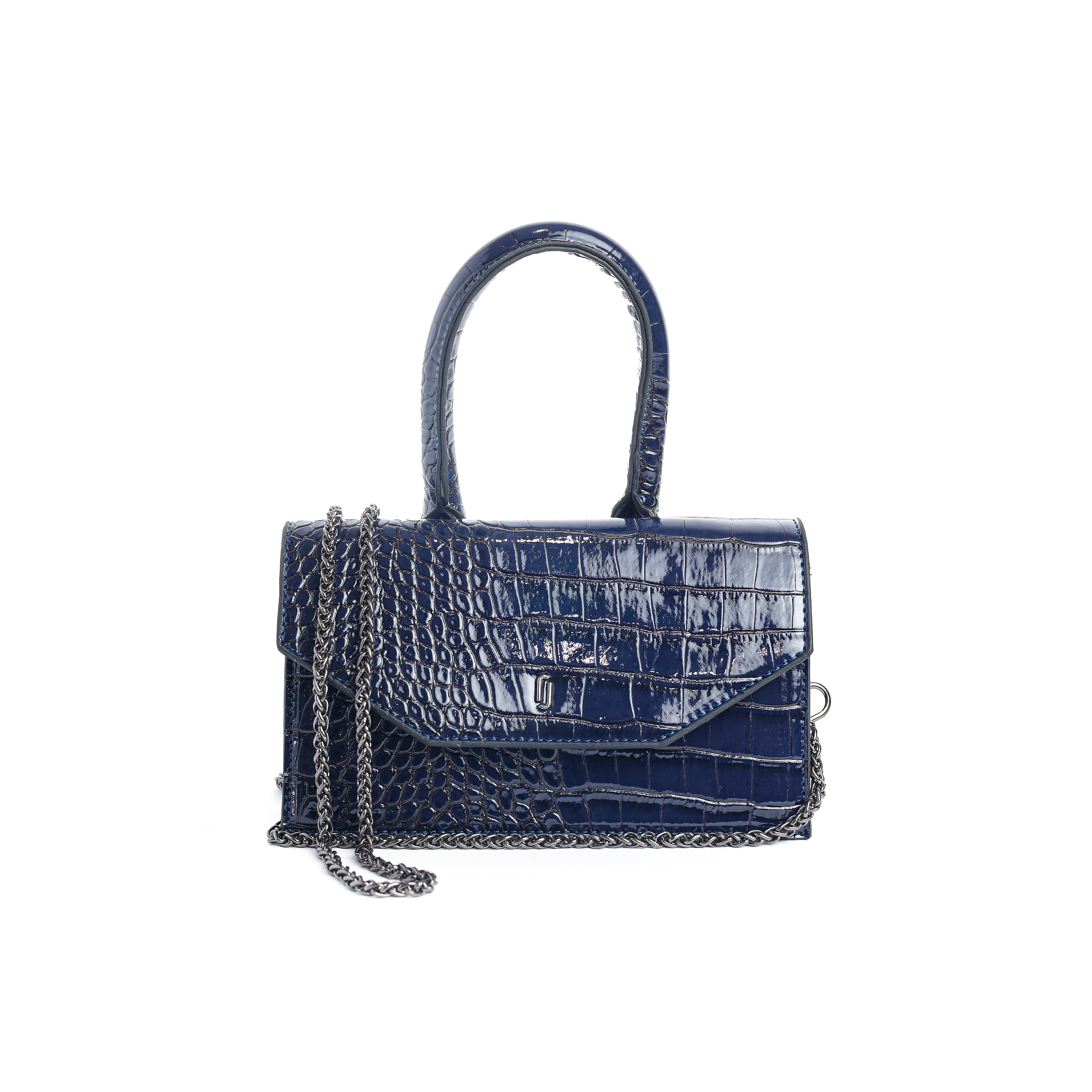 Allure Mini Croc bag Navy