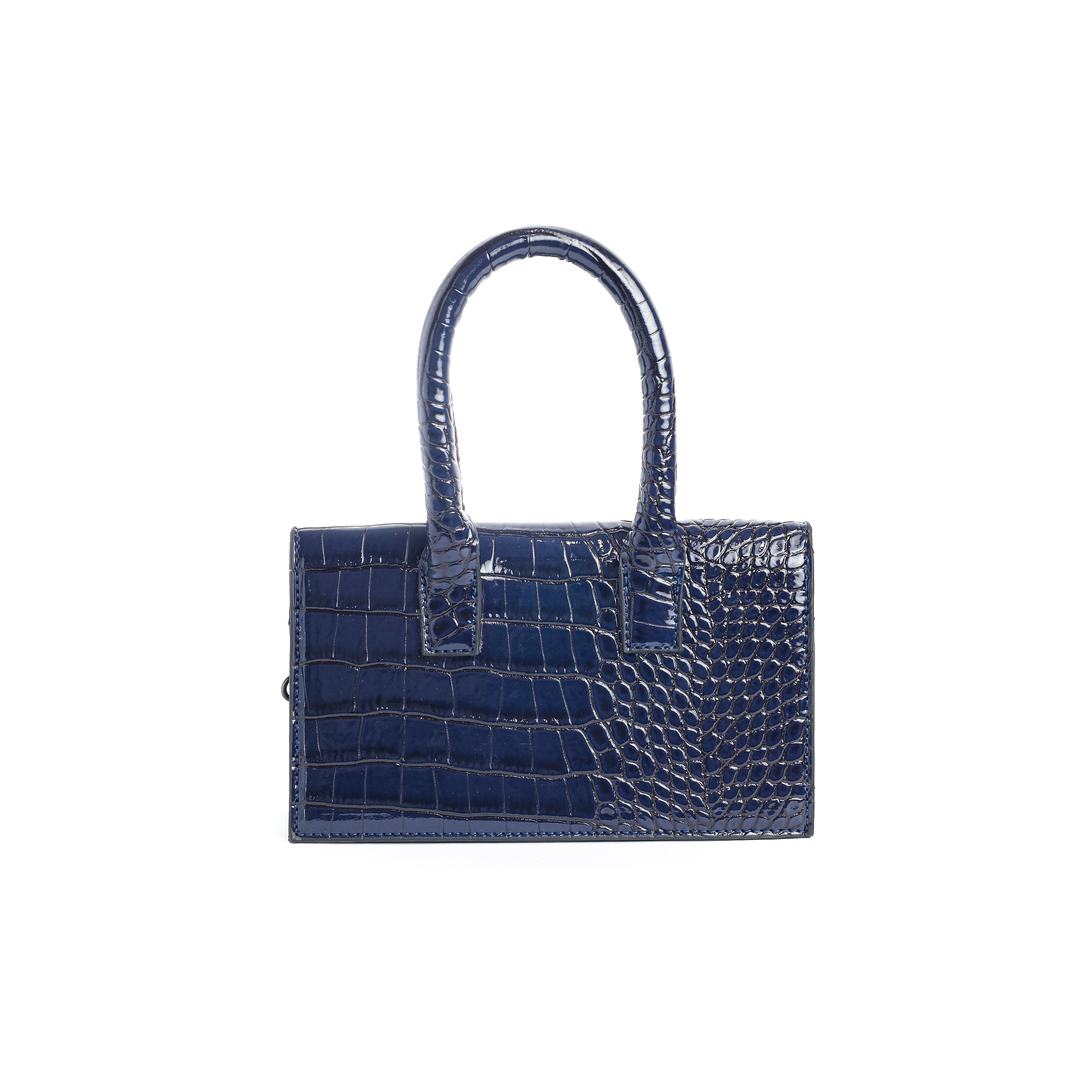 Allure Mini Croc bag Navy