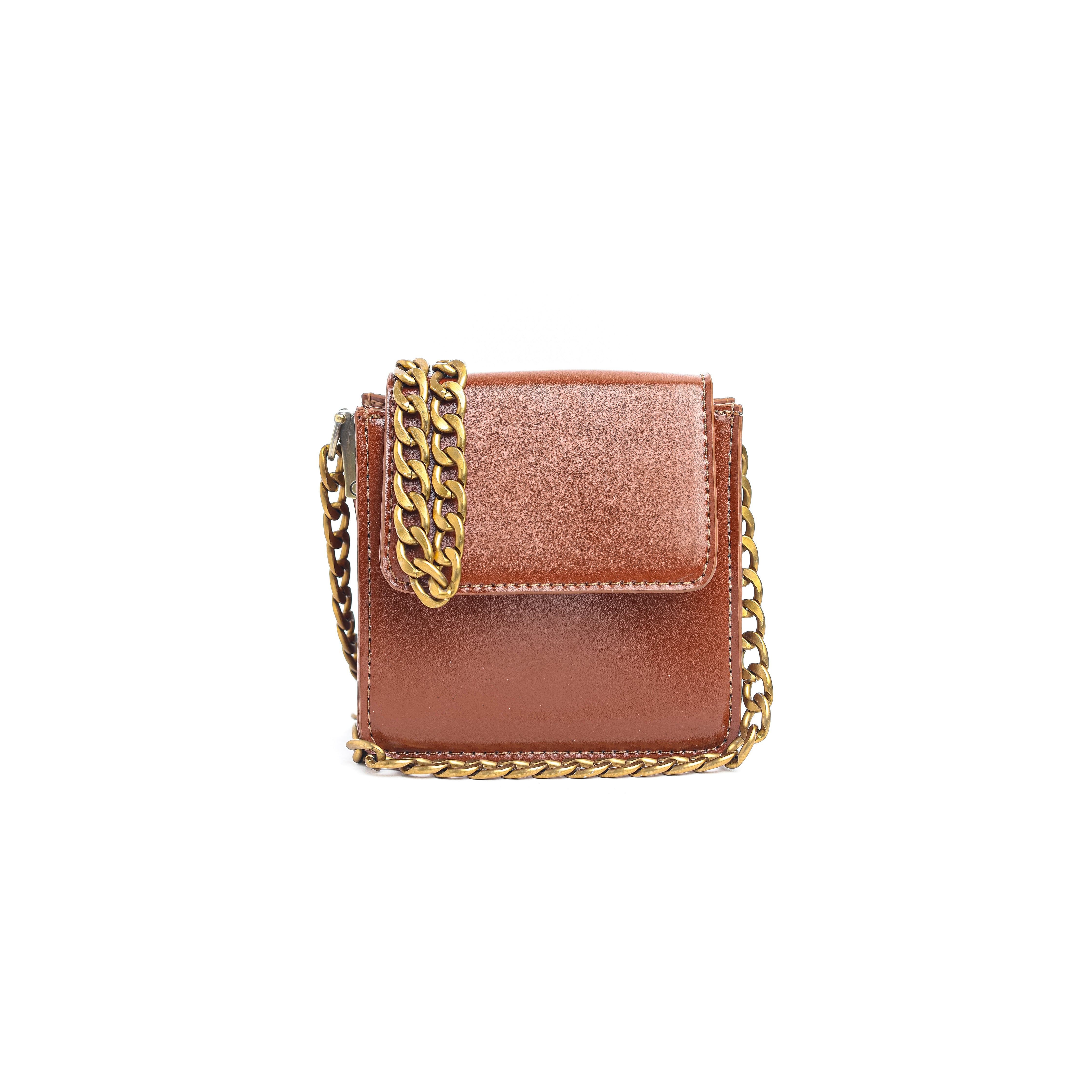 Bold Chain Box Satche Havane