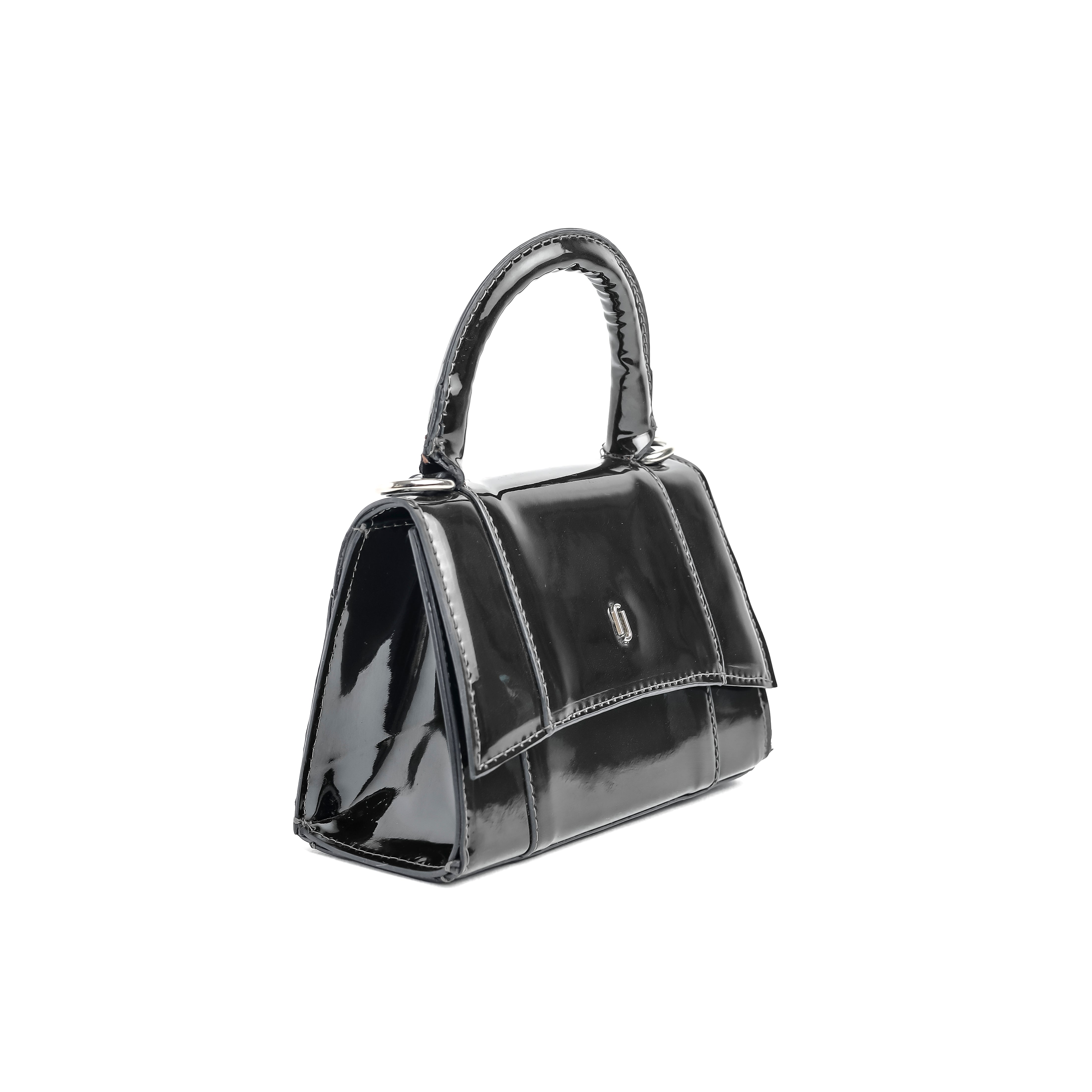 Mini Embossed Top Handle Bag Grey