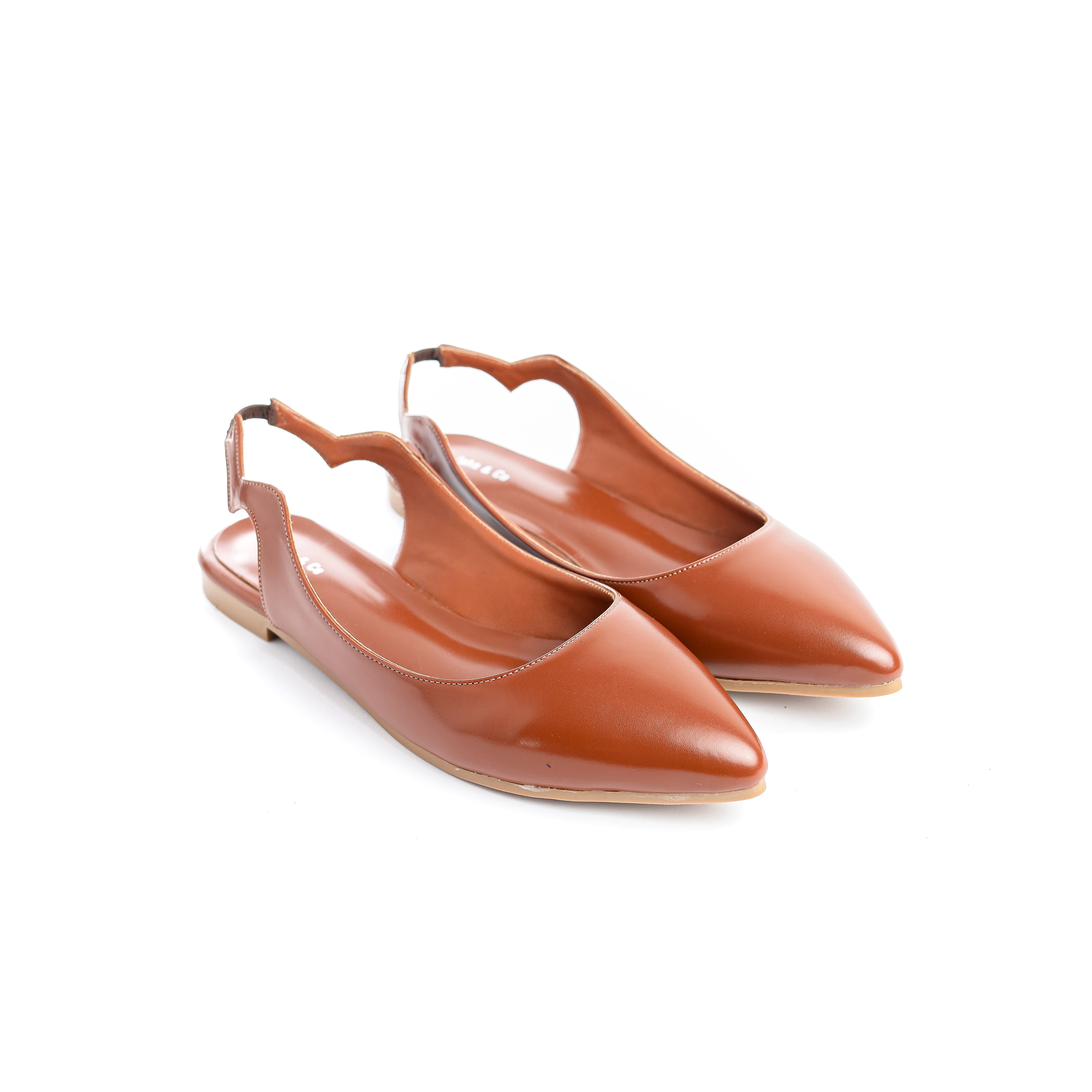 Ebony Grace Slingback Flats Brown
