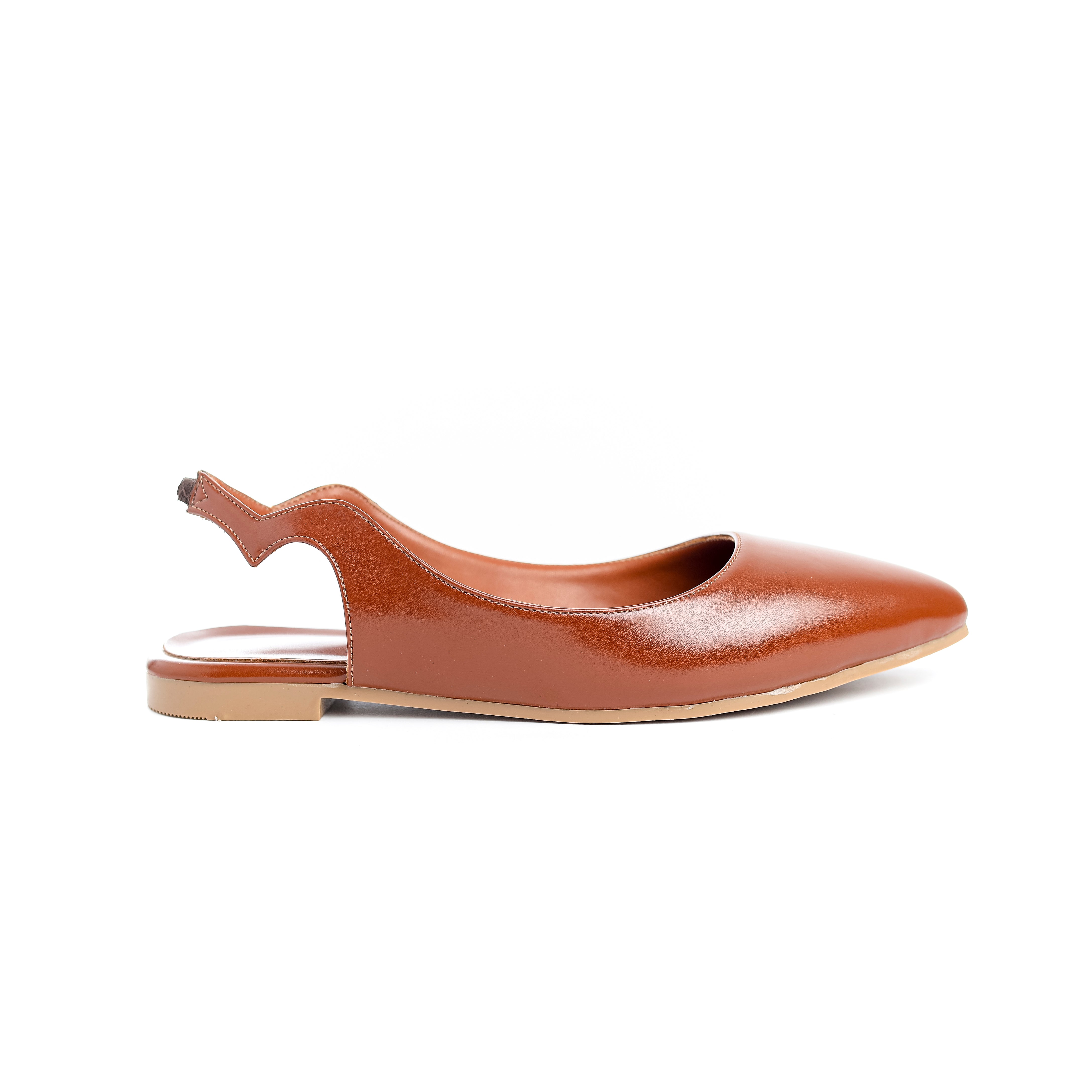 Ebony Grace Slingback Flats Brown