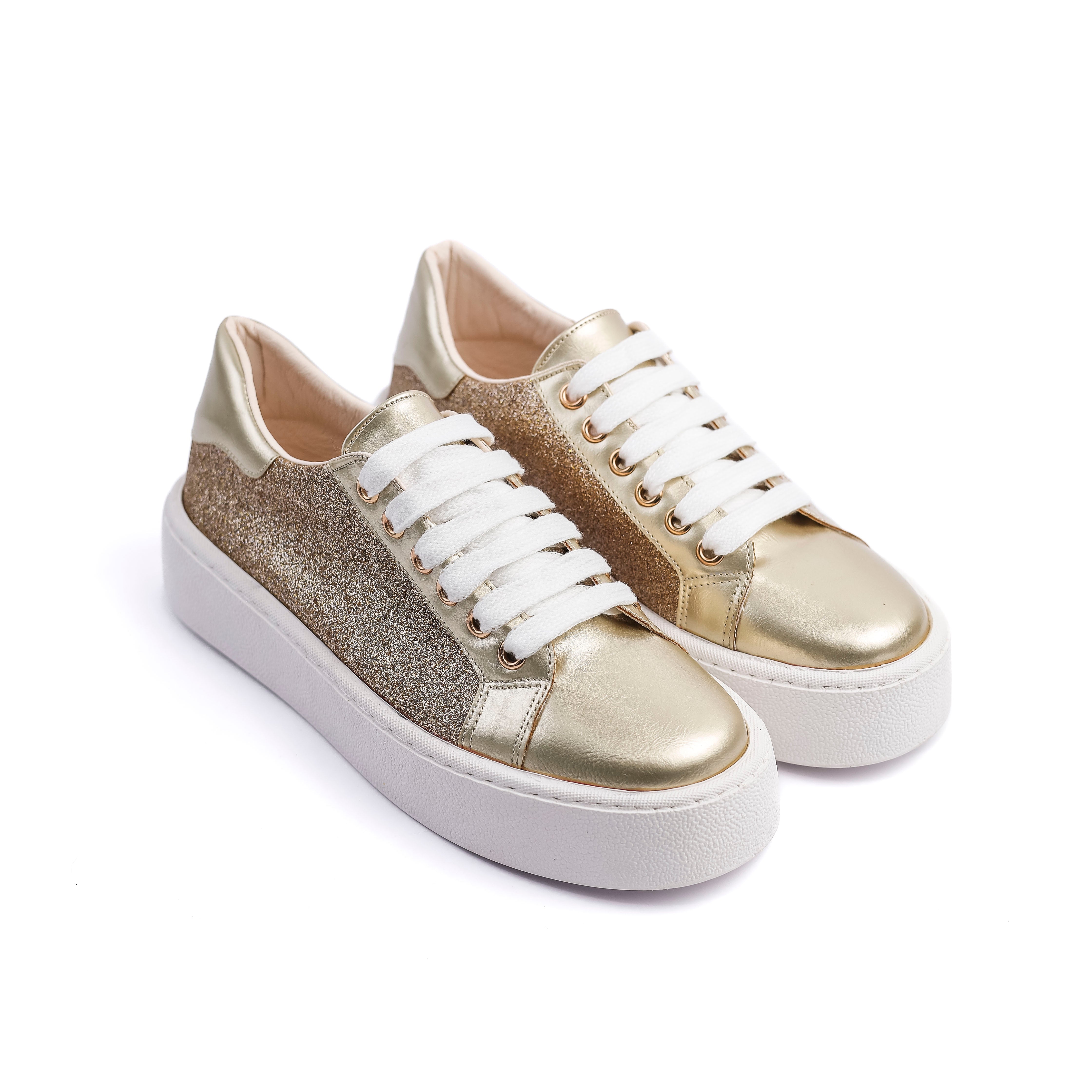 glam sneakers Gold