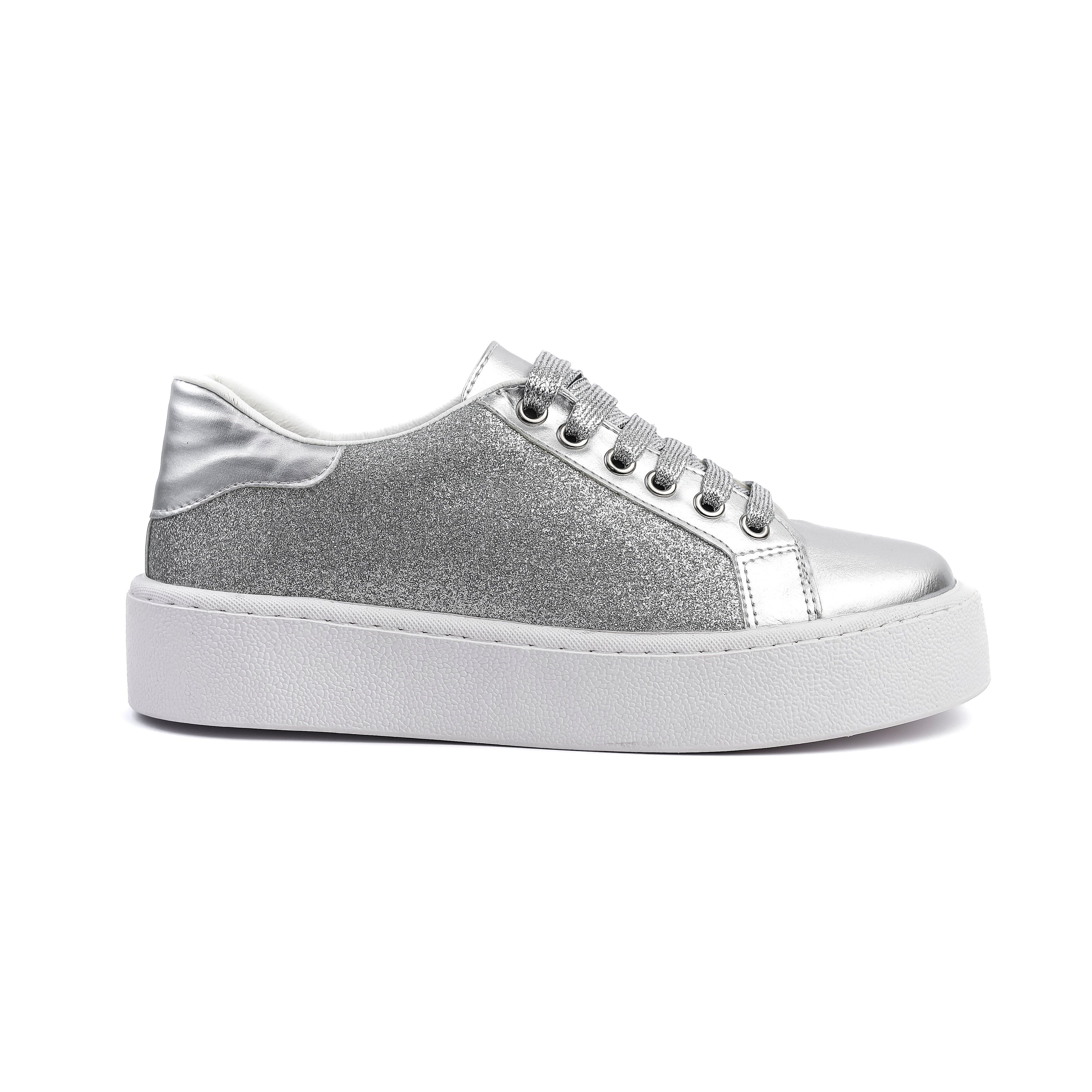 glam sneakers Silver