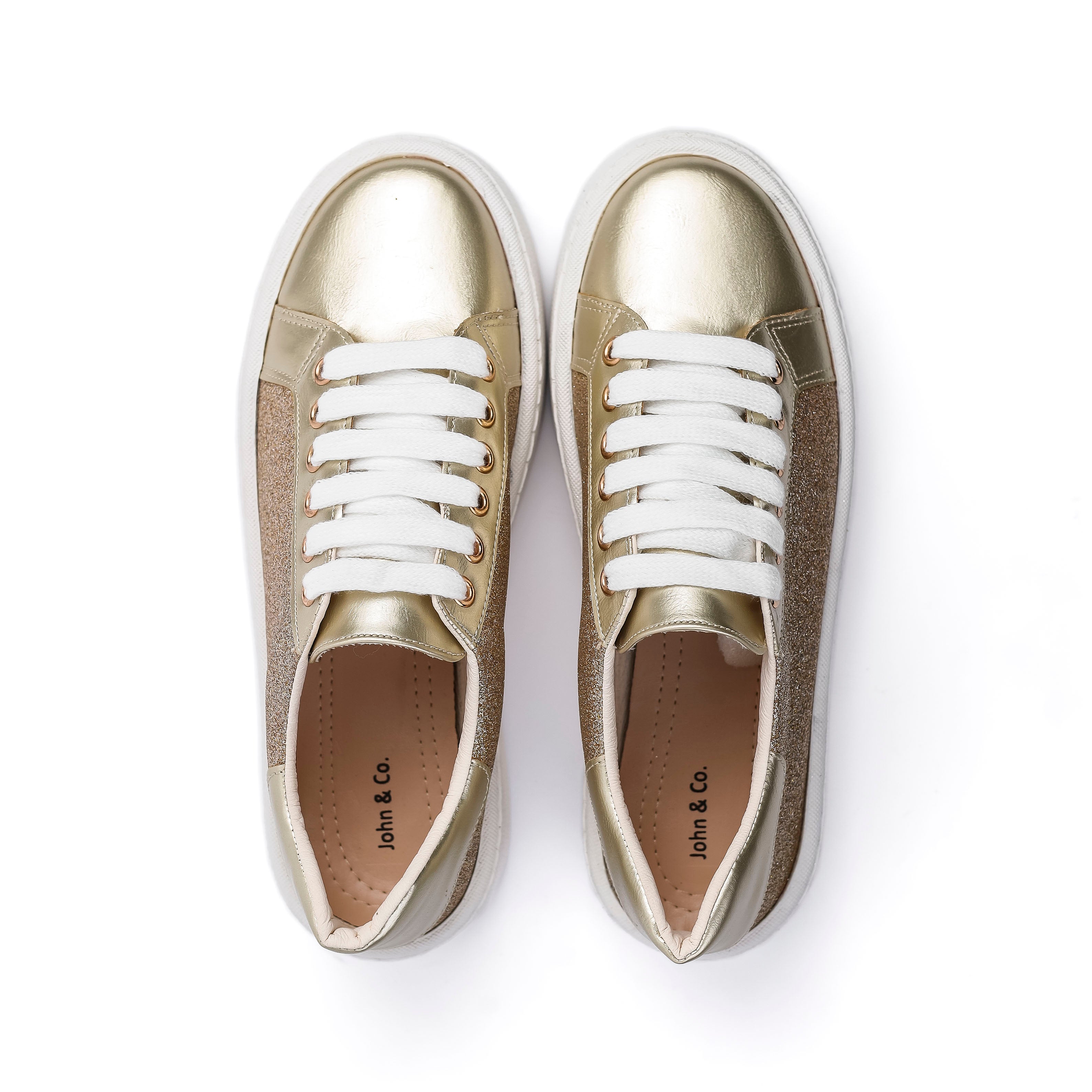 glam sneakers Gold